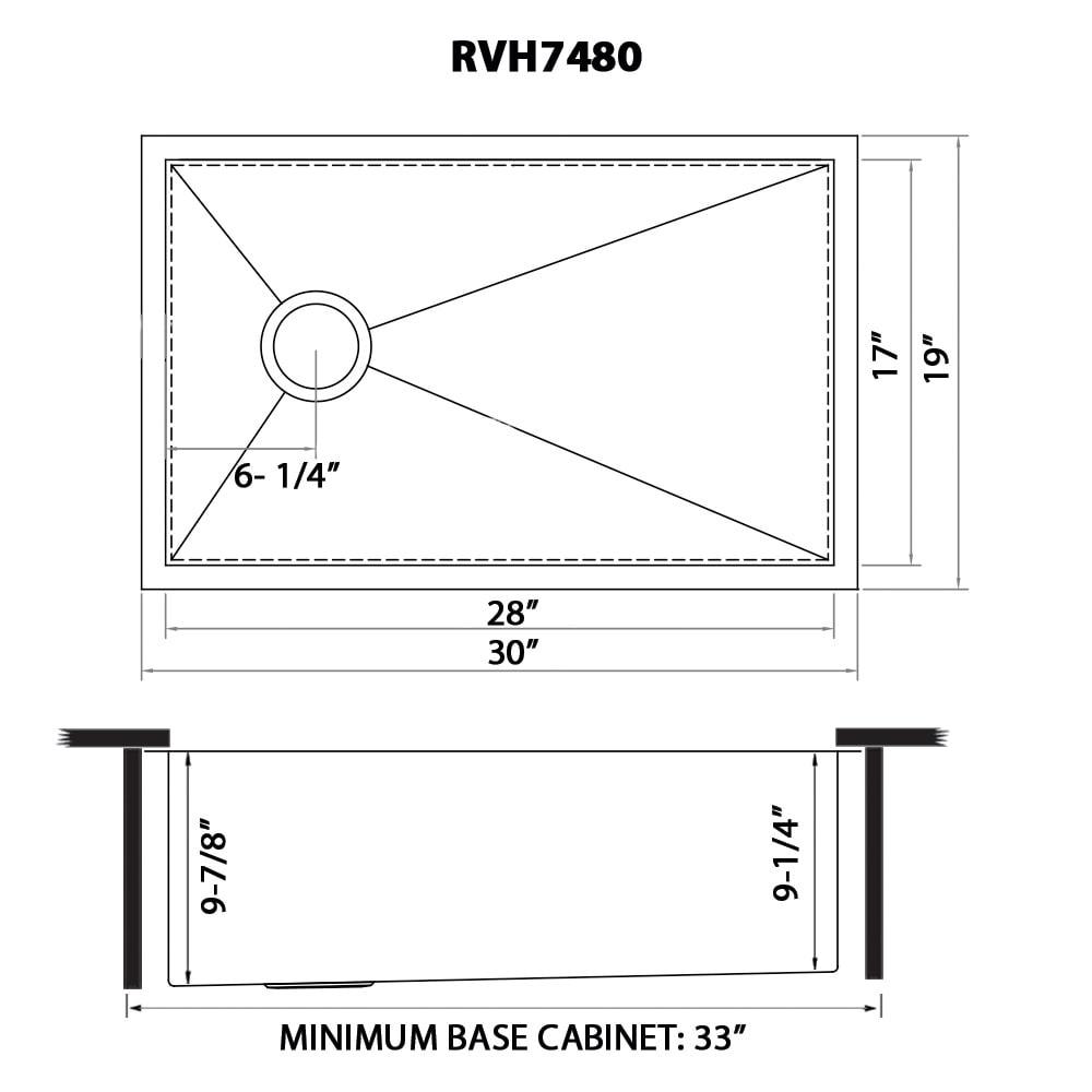 Ruvati 30-inch Slope Bottom Offset Drain Undermount Kitchen Sink Single Bowl Stainless Steel