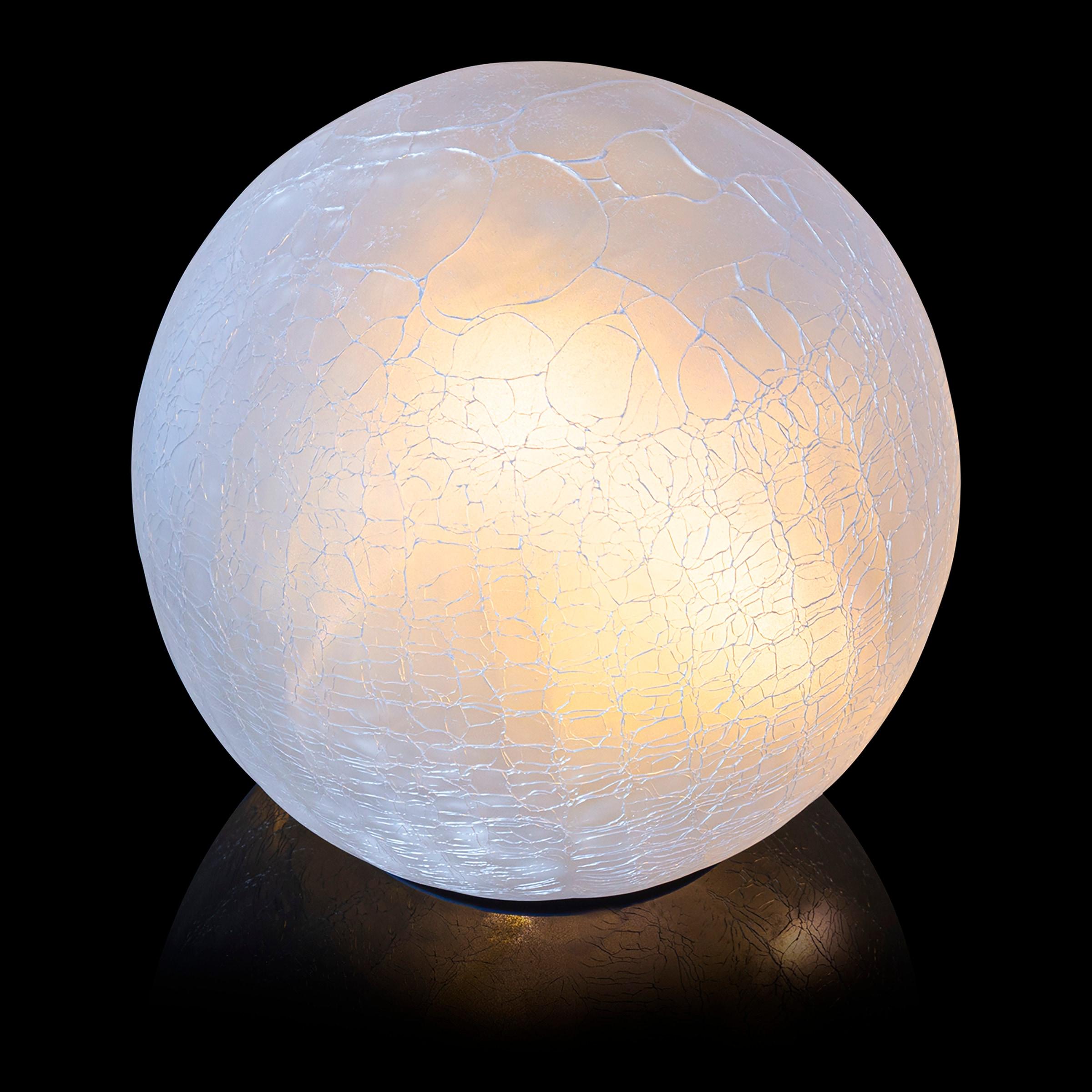 Alpine Corporation 7" Textured Glass Light-Up Gazing Globe, White