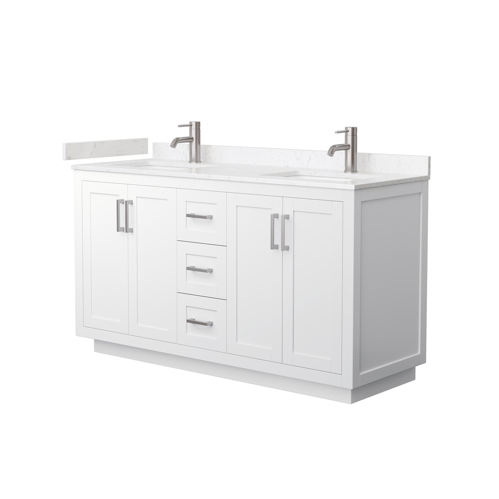 Miranda 60" Freestanding Double Bathroom Vanity with Cultured Marble Top