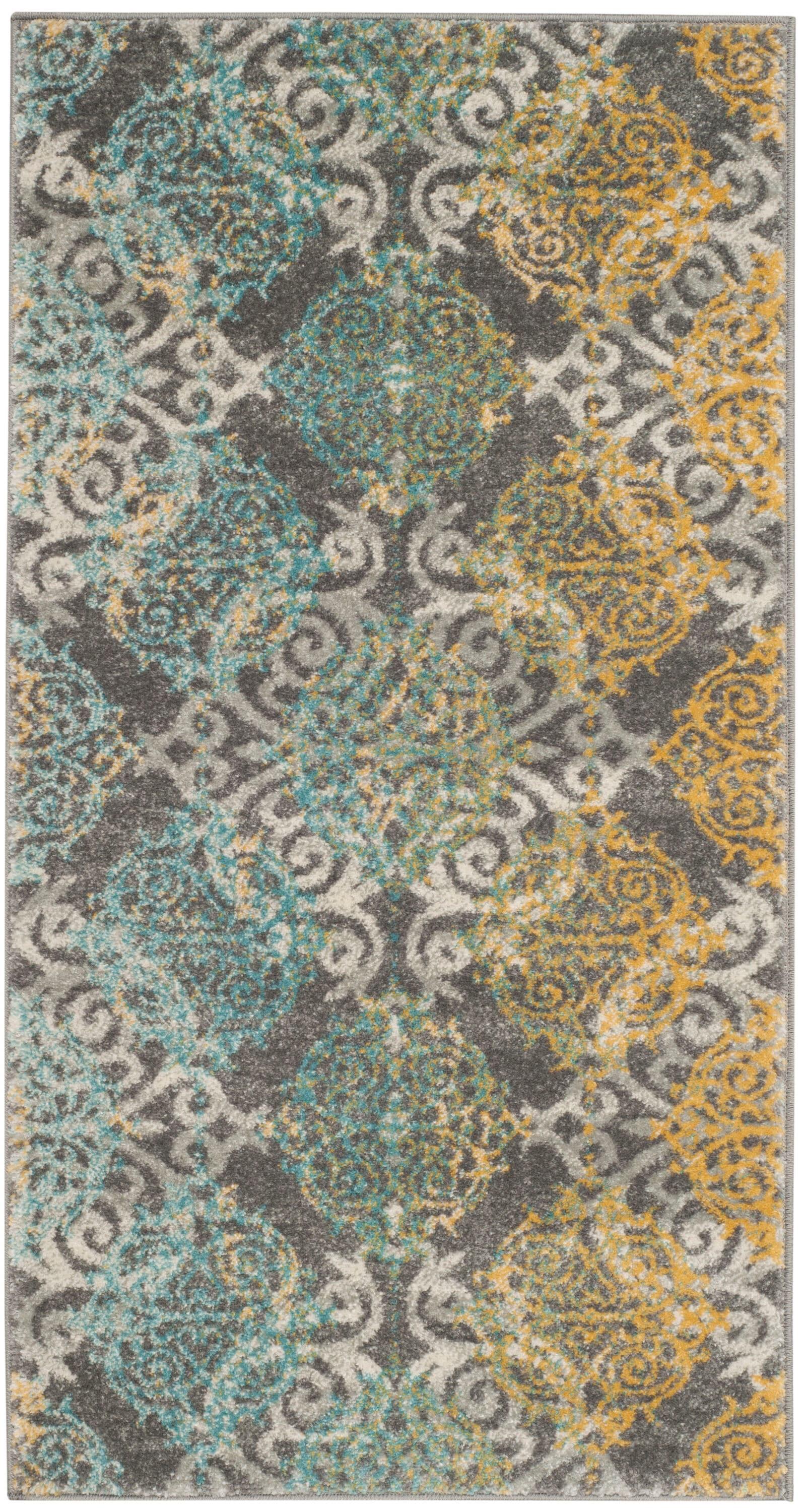 Evoke EVK230 Power Loomed Accent Rug - Grey/Ivory - 3'x5' - Safavieh.