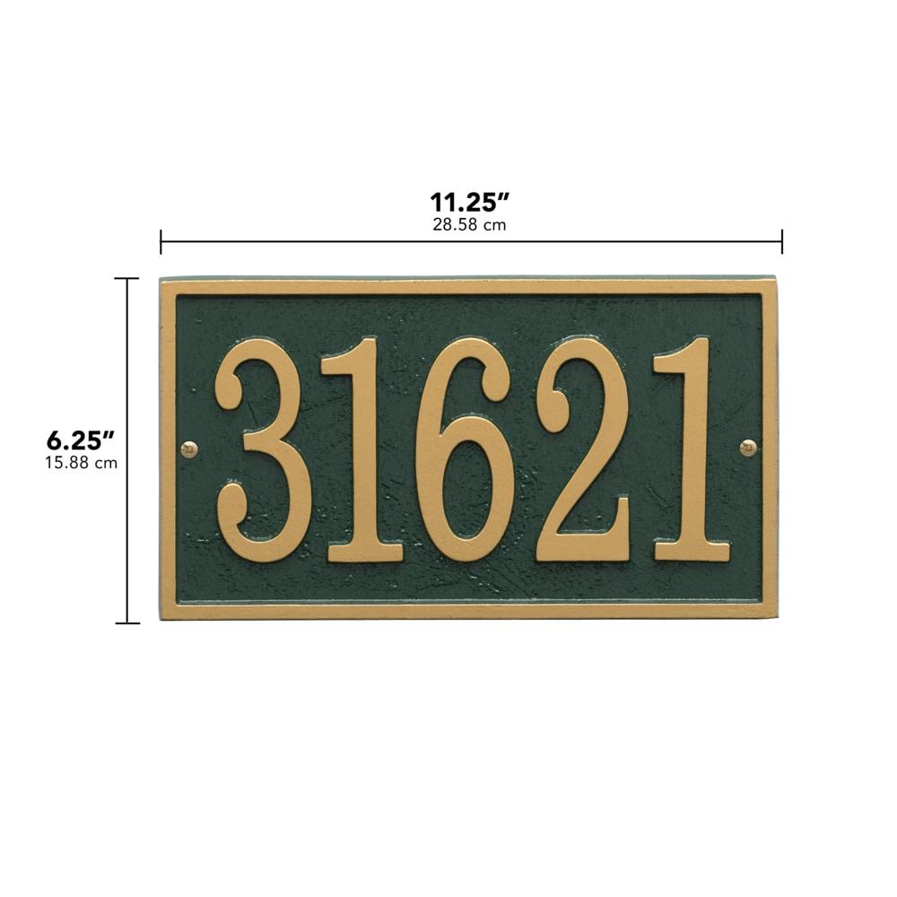 Green and Gold Aluminum Rectangle Address Plaque