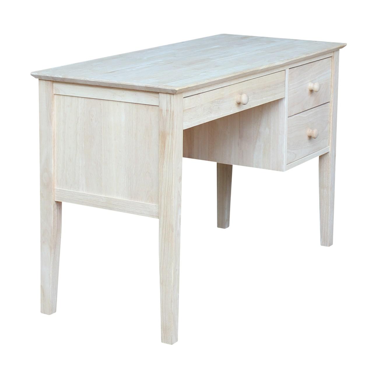 Computer Desk International Concepts: Unfinished Parawood, Brooklyn Style, Writing Desk with Drawer
