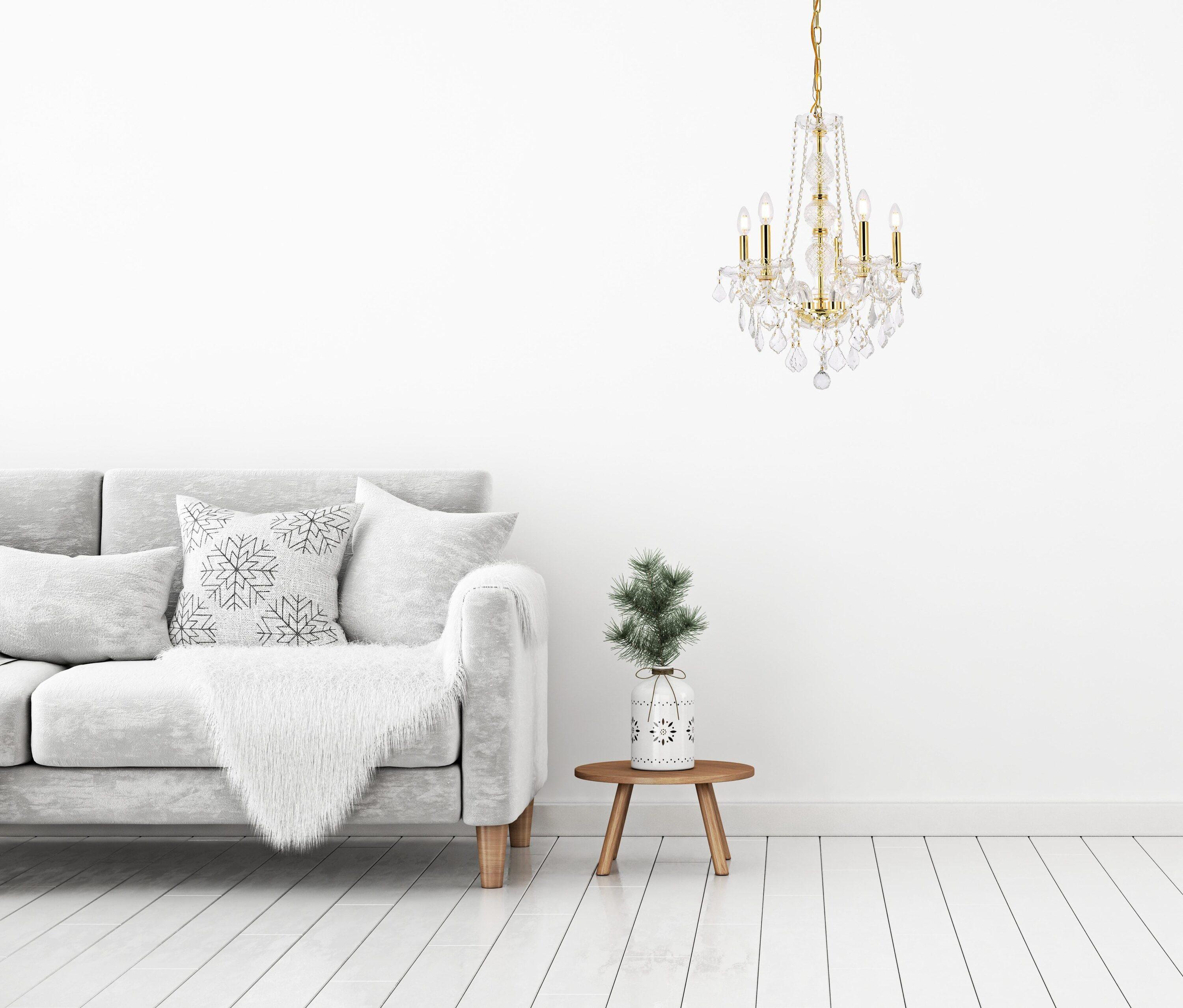 Elegant Lighting Verona 5 light Gold Chandelier Clear Royal Cut Crystal