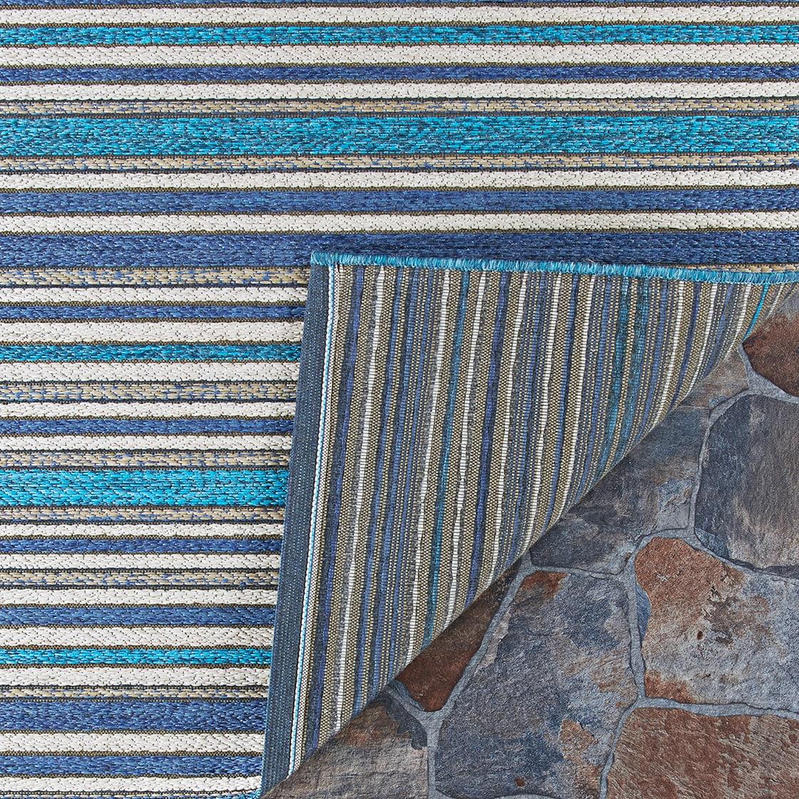 Couristan Cape Brockton Indoor / Outdoor Area Rug, Cobalt-Teal, 3'11" x 5'6"