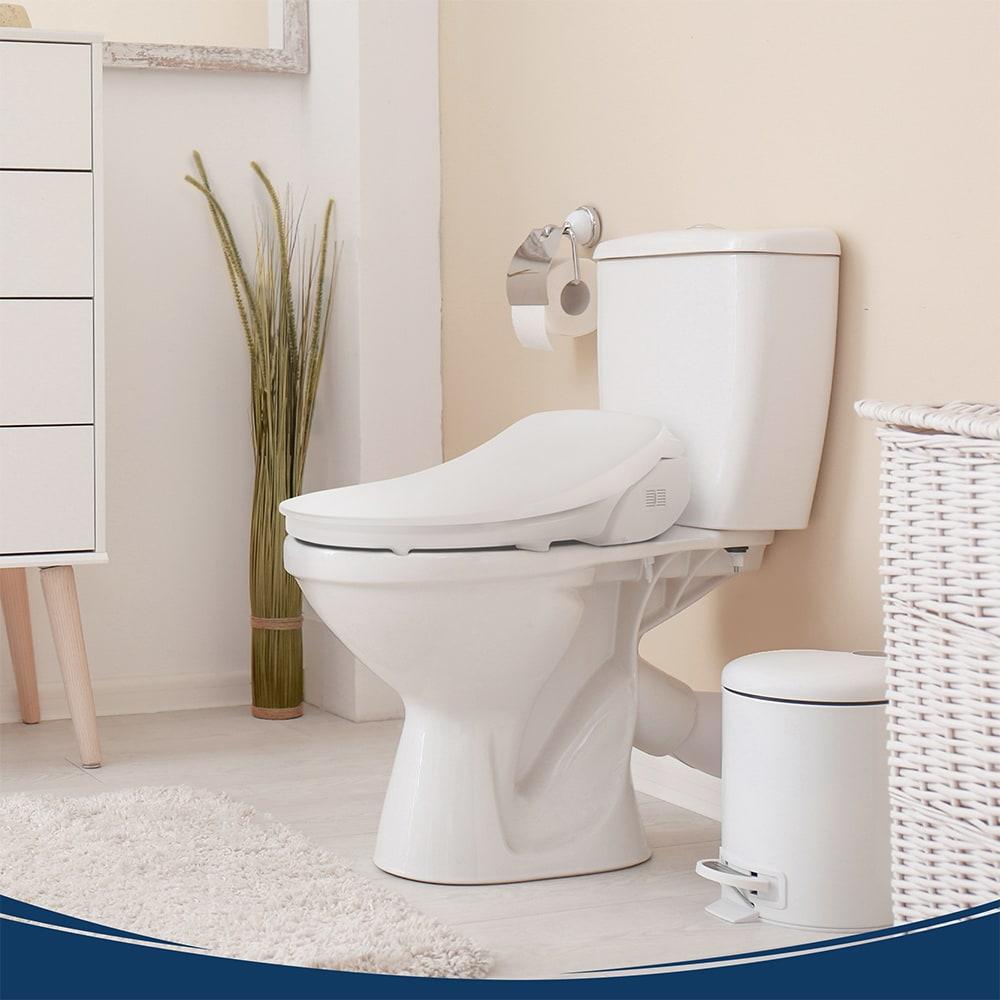 Bio Bidet by BEMIS Slim Three Bidet Toilet Seat, Adjustable Water Temperature with Warm Air Dryer 7ZSLIM3E 000