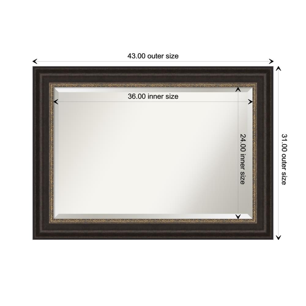 Amanti Art Paragon 43-Inches x 31-Inches Framed Rectangle Bathroom Vanity Mirror ( Bronze,Brown,Champagne )