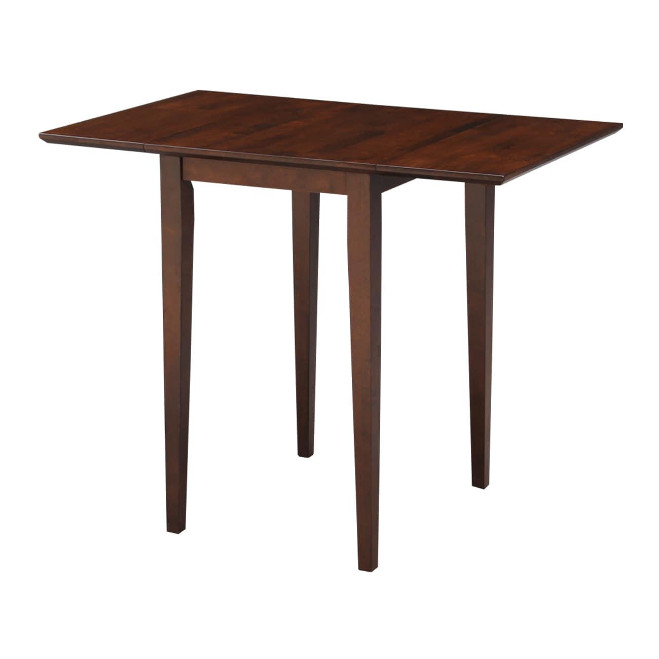 Tate Drop Dining Table Espresso - International Concepts: Hardwood, Dual 9" Leaves, Seats 4