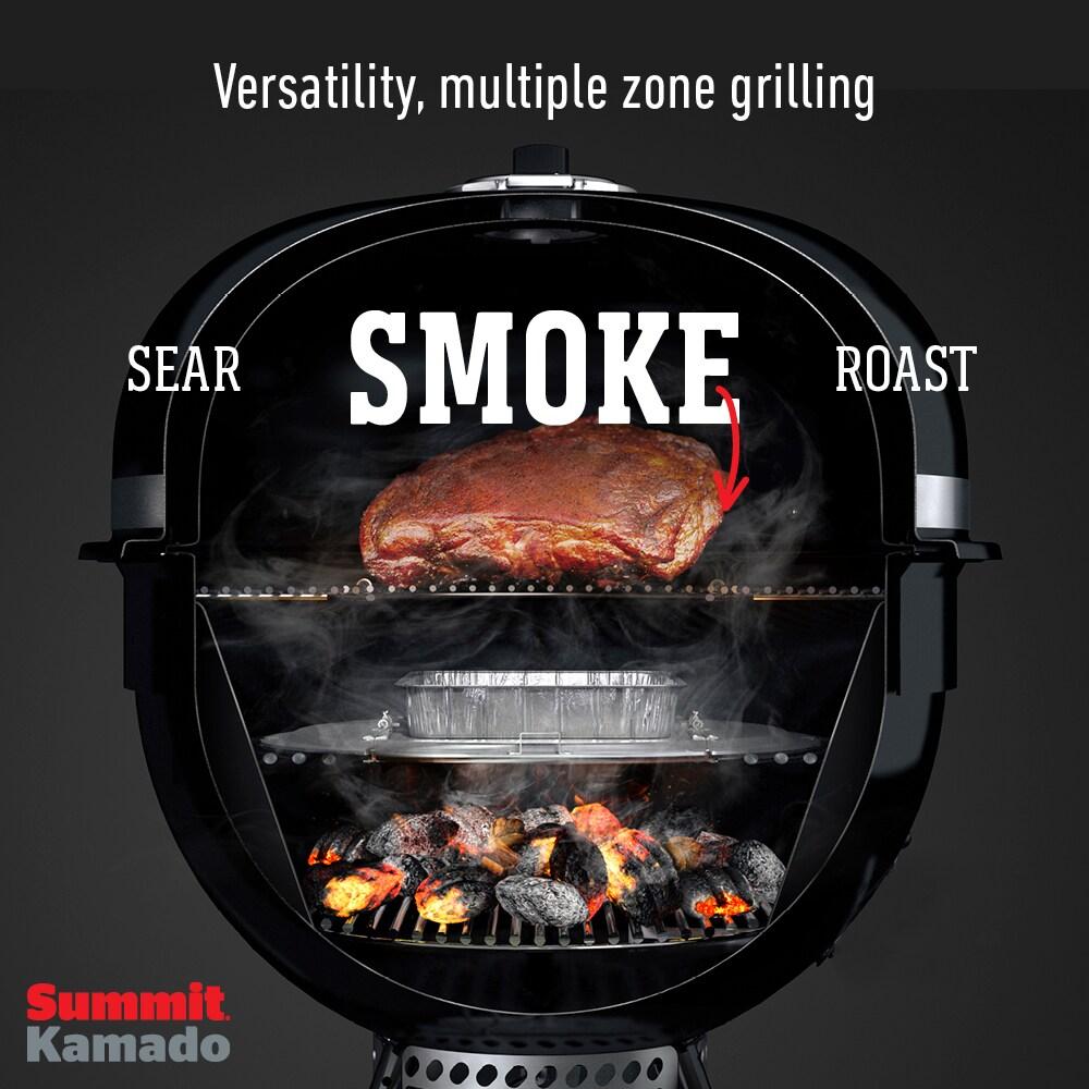 Weber Summit Kamado E6 Charcoal Grill w/Built In Stainless Steel Lid, Black