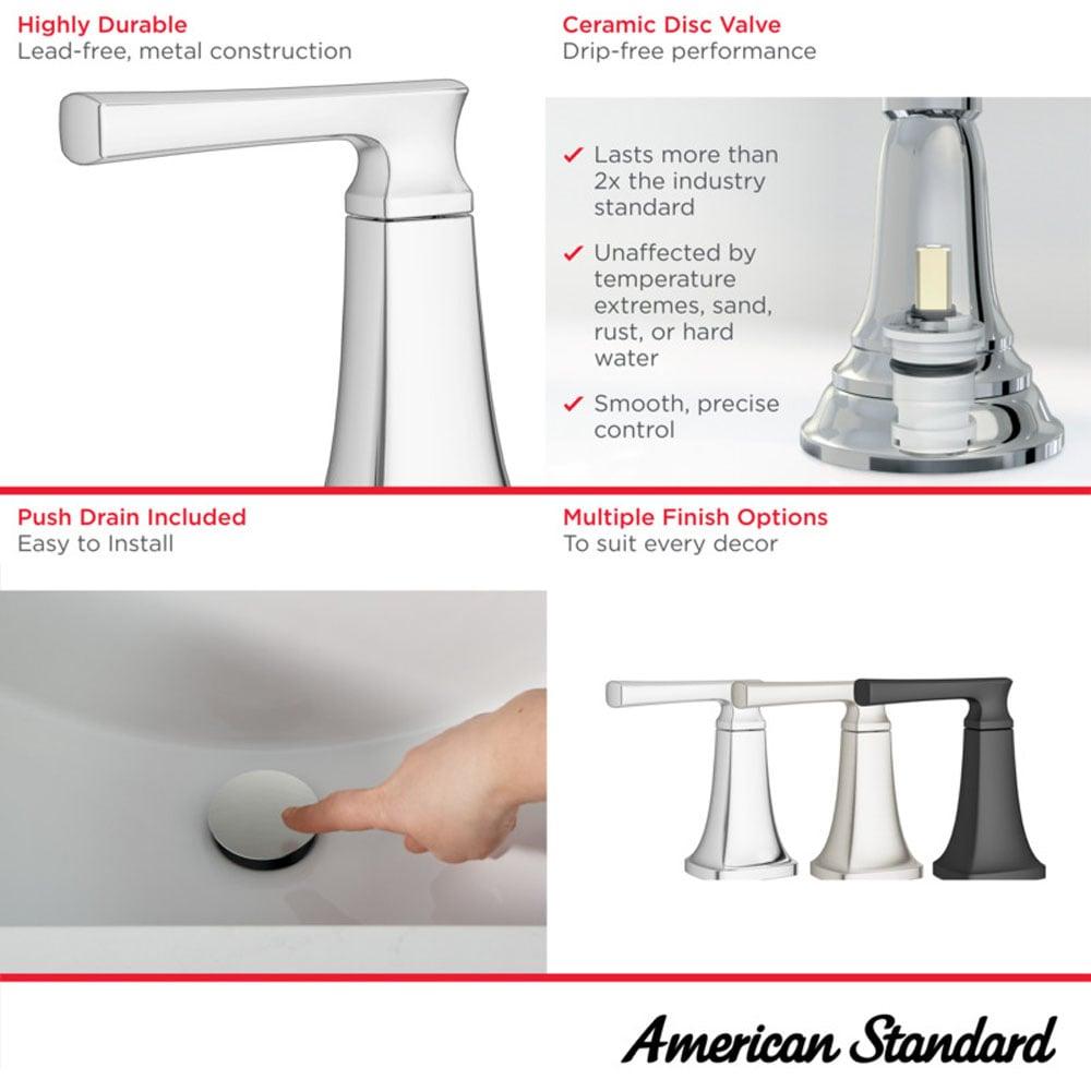 American Standard Belmeade Widespread Faucet 2-handle Bathroom Faucet with Drain Assembly 7426801.295