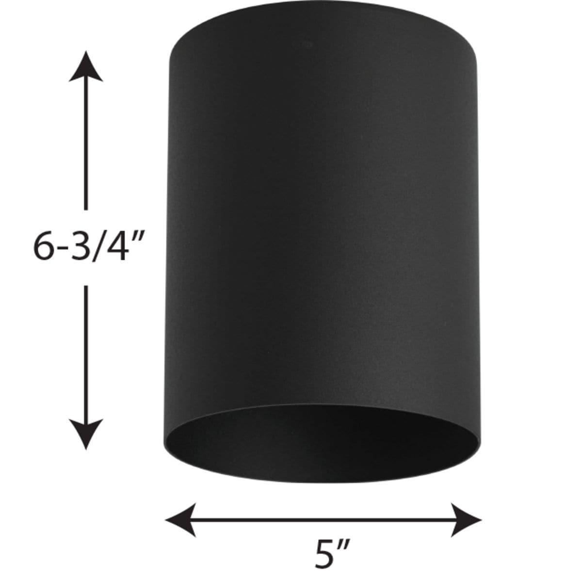 Progress Lighting, Cylinder, 1-Light, Flush Mount, Antique Bronze, Porcelain, Black, LED, Wet Rated