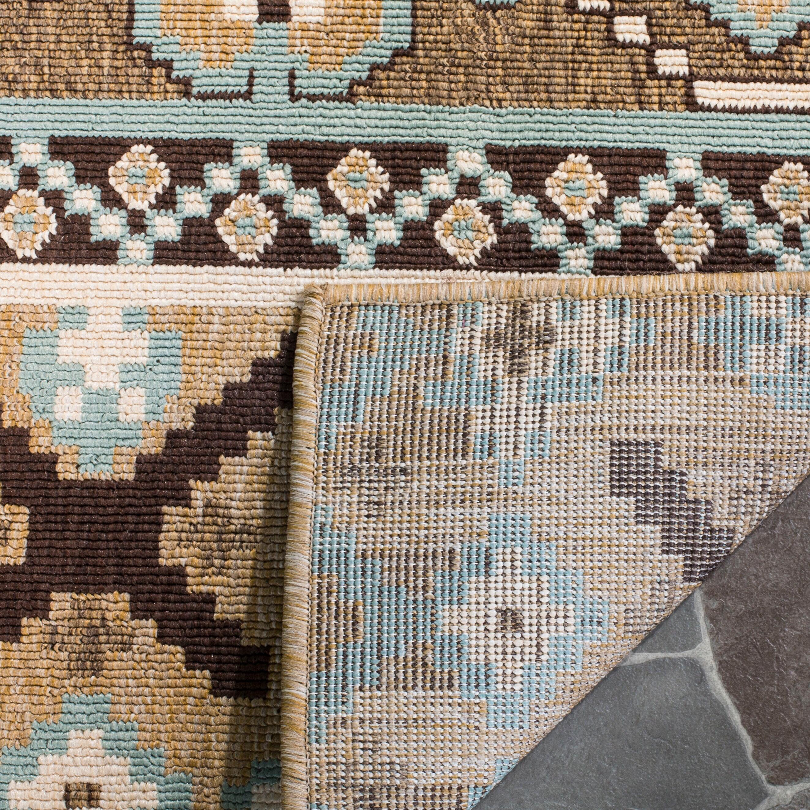 Veranda VER097 Power Loomed Indoor and Outdoor Area Rug - Creme/Brown - 4'x5'7" - Safavieh.