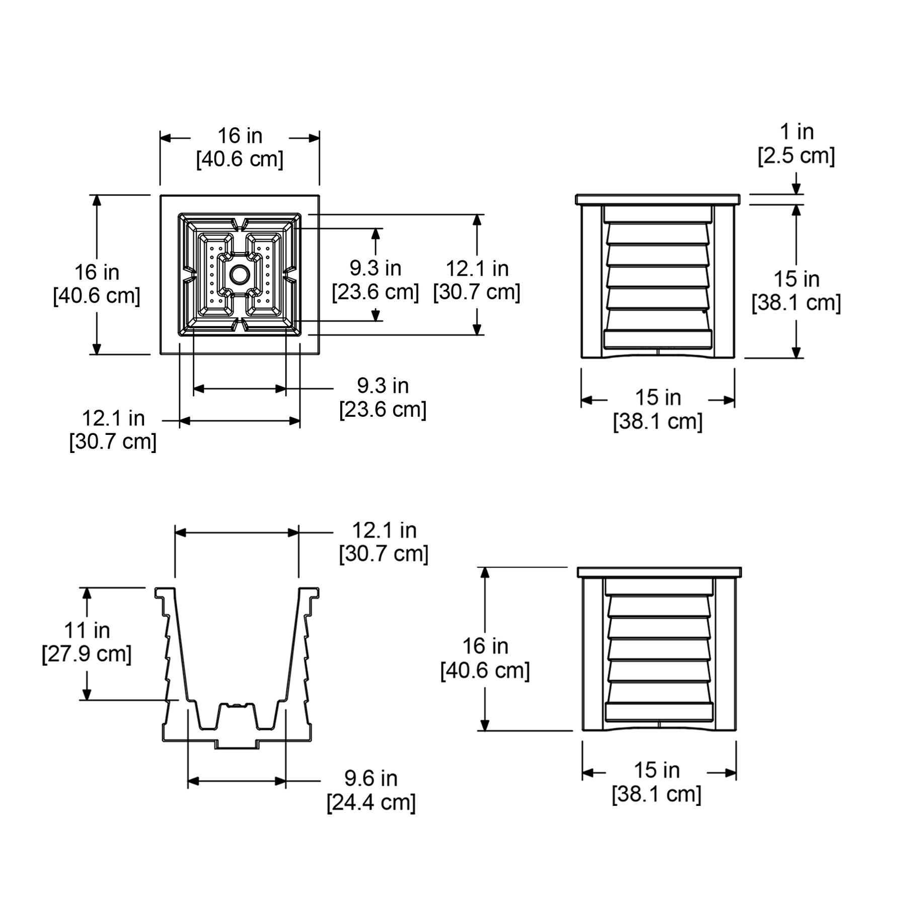 Lakeland Square Resin Planter with Water Reservoir