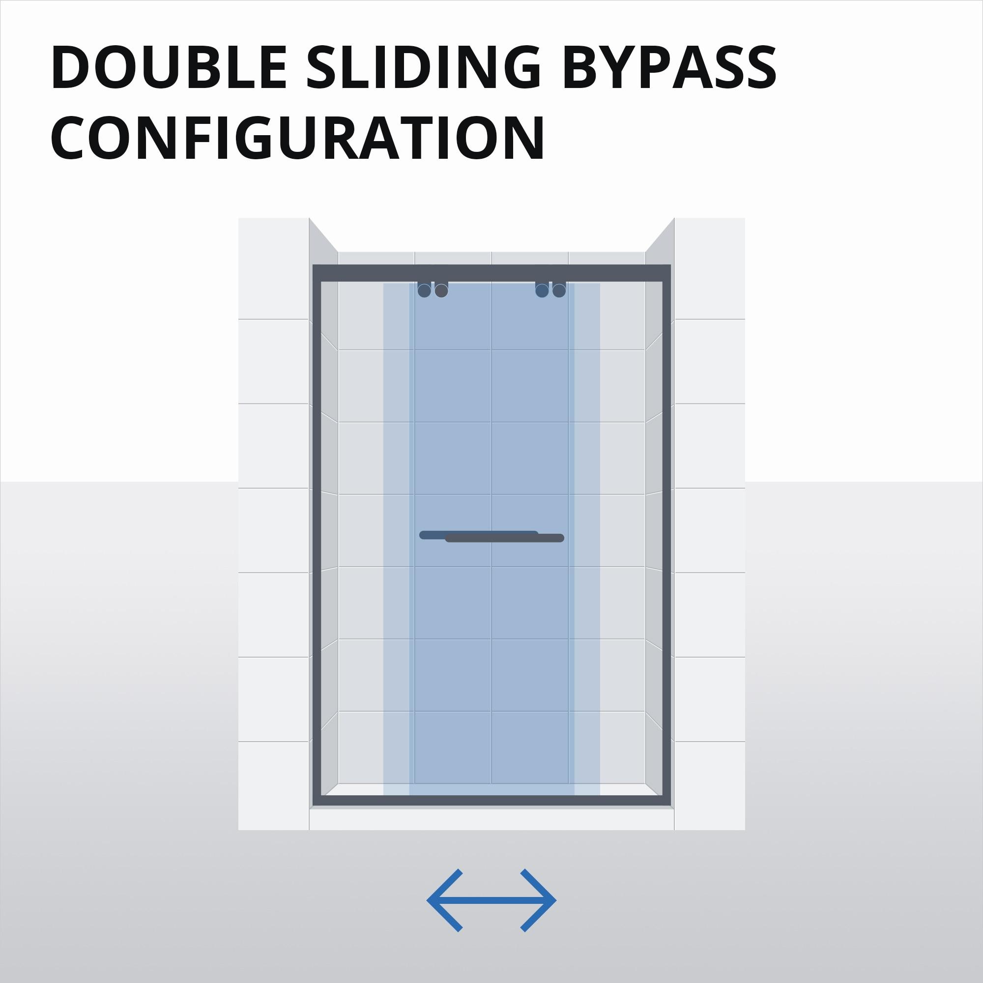 DreamLine Charisma-X 56-60 in. W x 76 in. H Frameless Bypass Sliding Shower Door