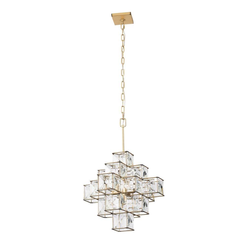 Elegant Calypso Gold Crystal Chandelier with Adjustable Chain