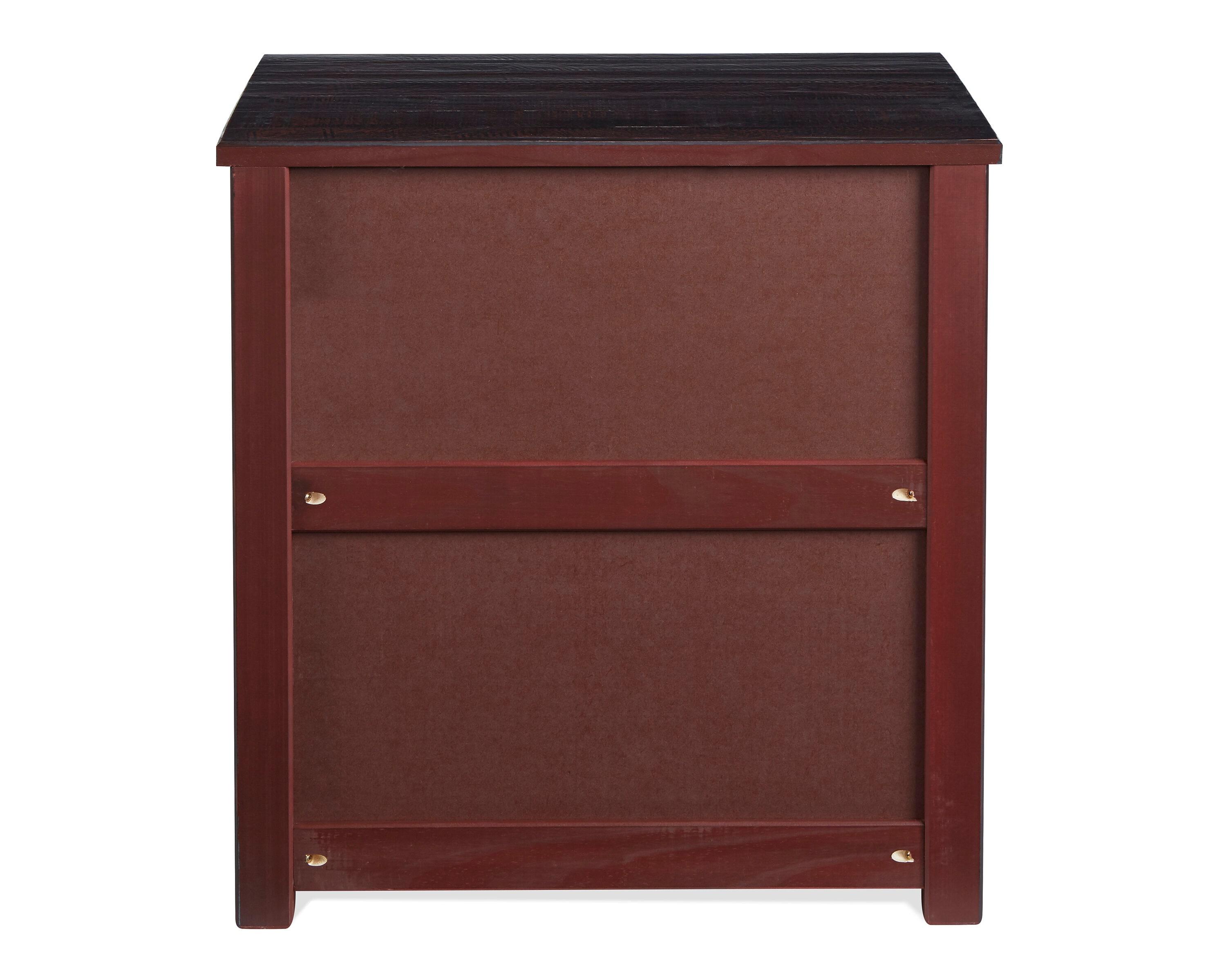 Camaflexi Rustic Nightstand 3-Drawer Night Stand Side Table & Organizer, Walnut