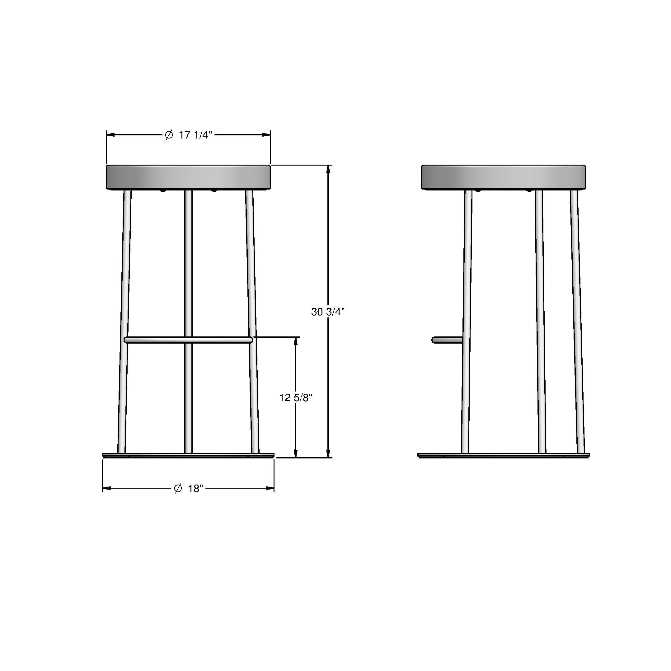 Amisco Iris 30 In. Bar Stool - Light Beige PVC / Golden Metal