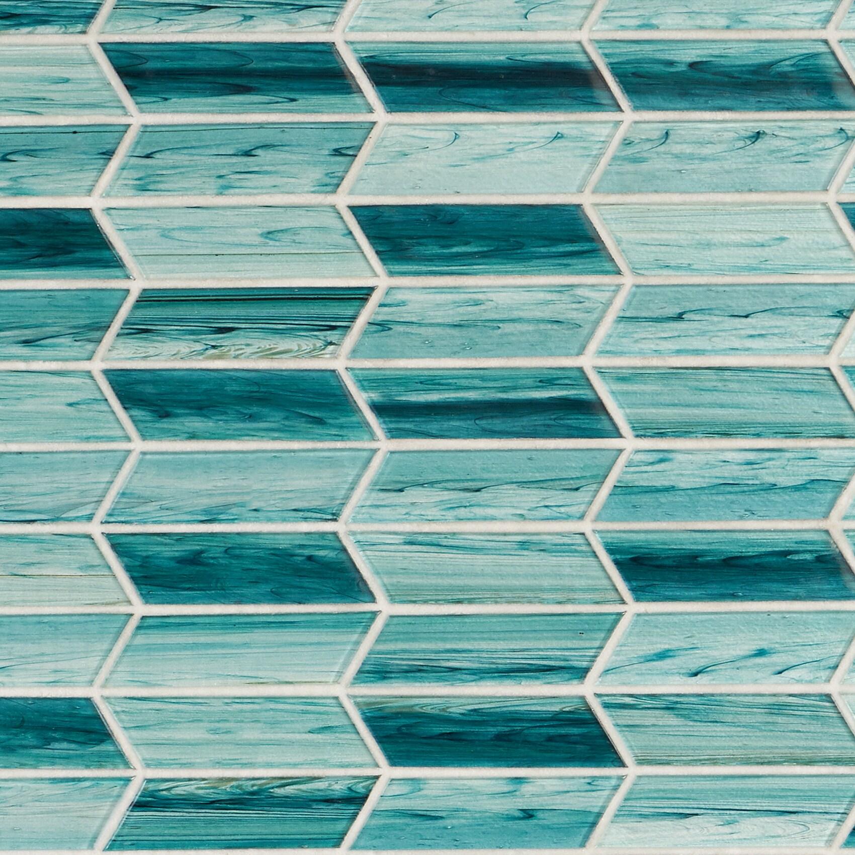 Tara Chevron 11.73 in. x 11.74 in. Molten Glass Mosaic Wall Tile (0.96 Sq. Ft. / Sheet)