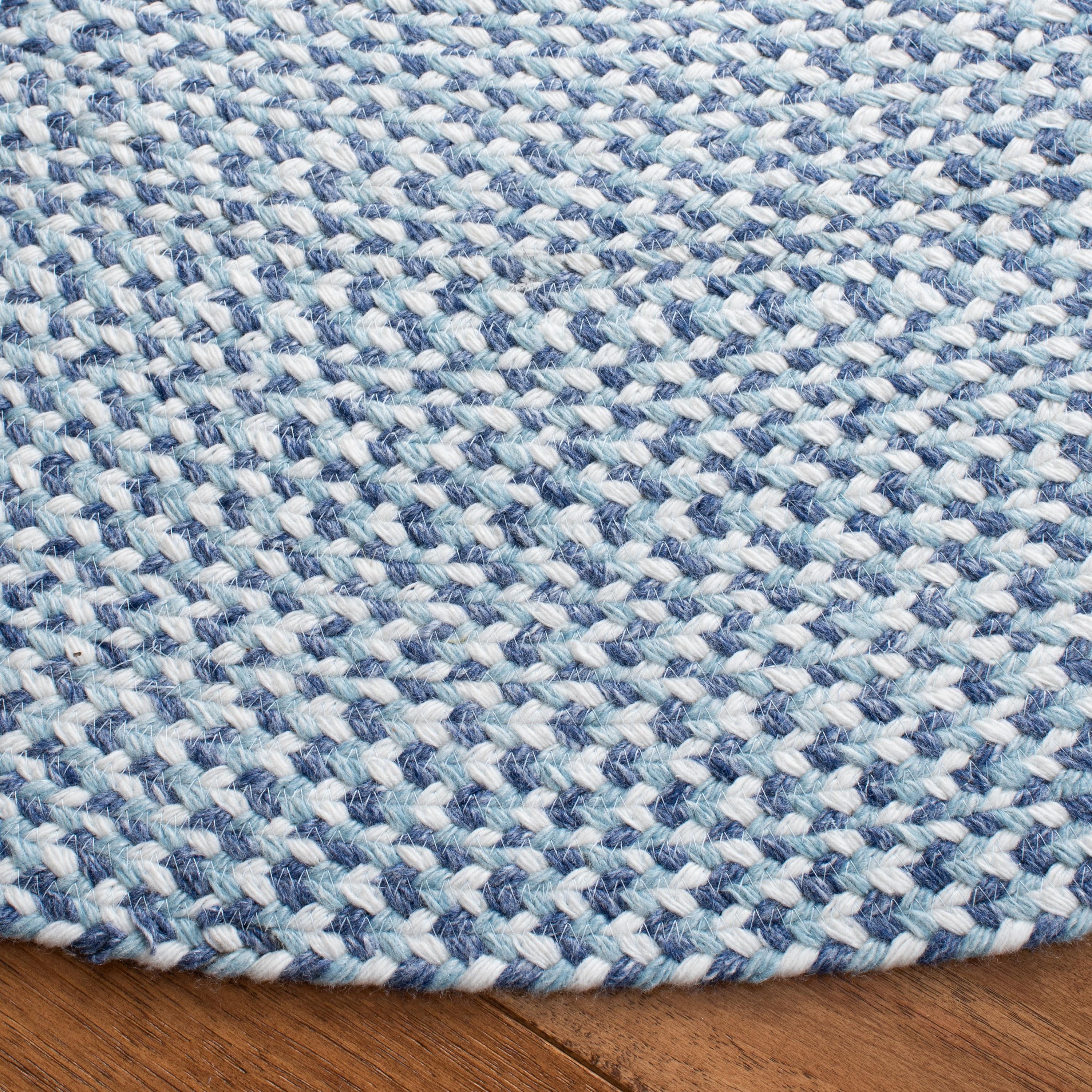 Braided BRD801 Hand Woven Area Rug - Blue/Aqua - 4' round - Safavieh.