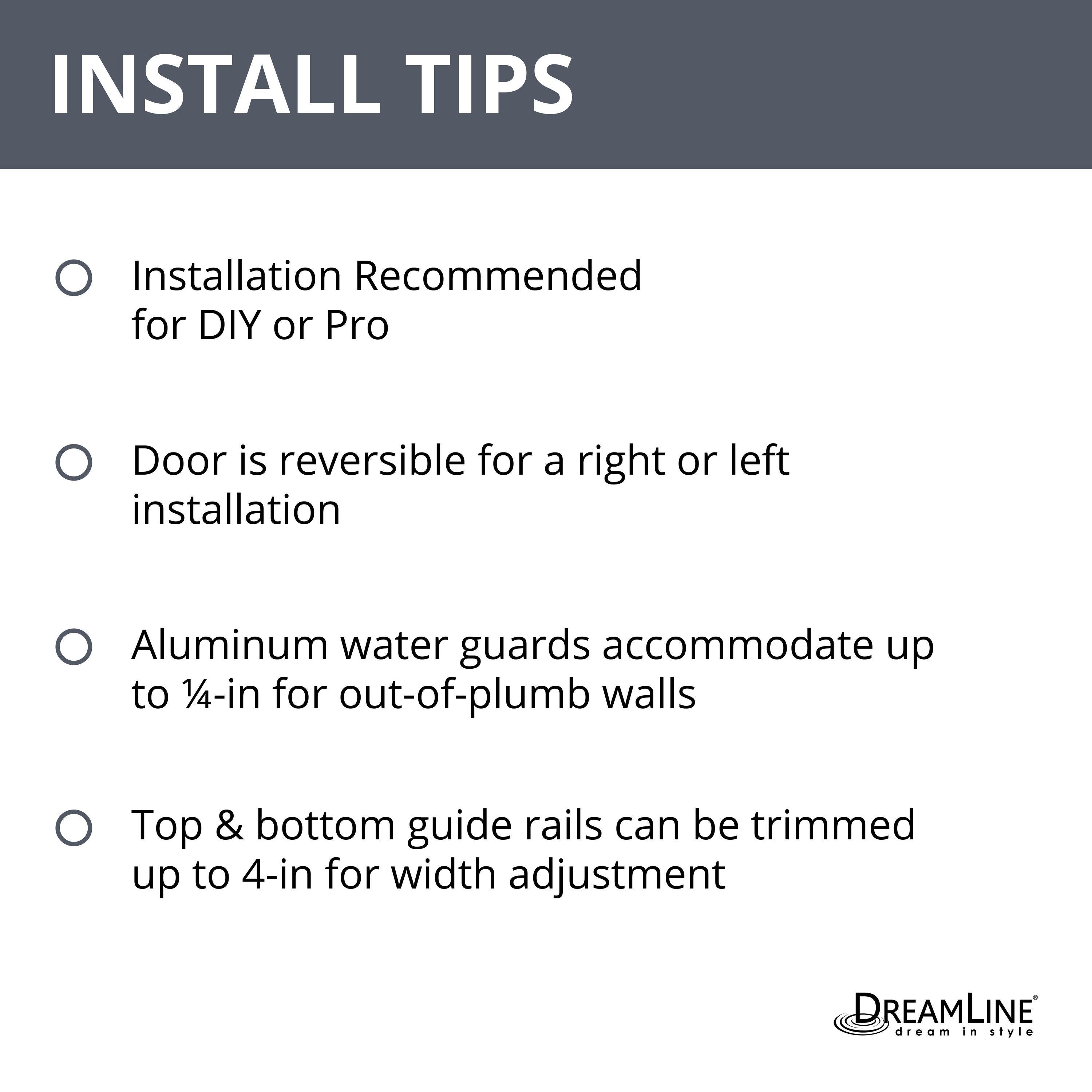 DreamLine Alliance Pro BG 56-60 in. W x 70 3/8 in. H Semi-Frameless Sliding Shower Door
