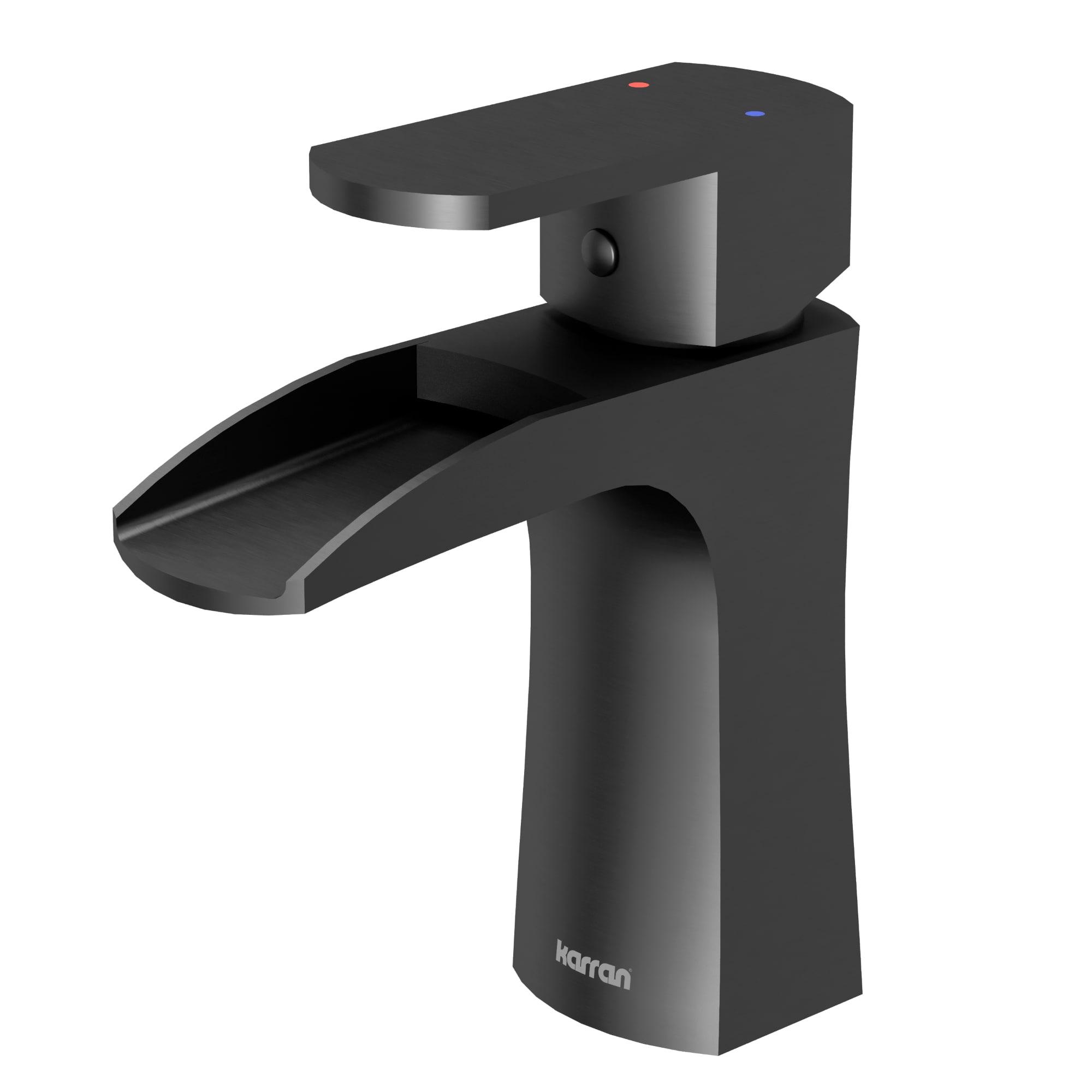 Karran Kassel Single Handle Single Hole Basin Bathroom Faucet With Matching Pop-up Drain