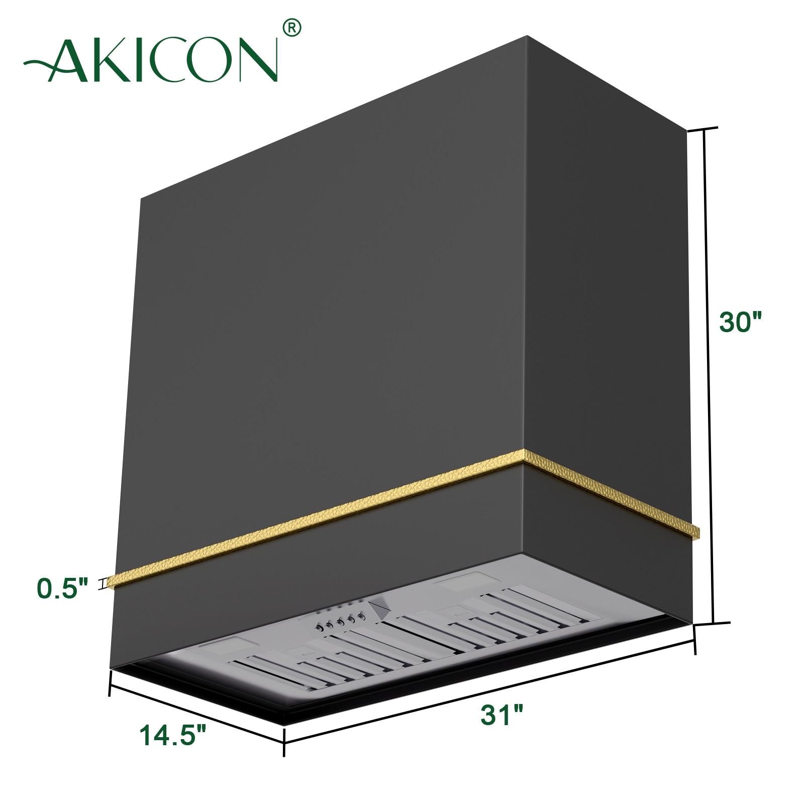 Akicon 30" 600 CFM Ducted (Vented) Wall Range Hood