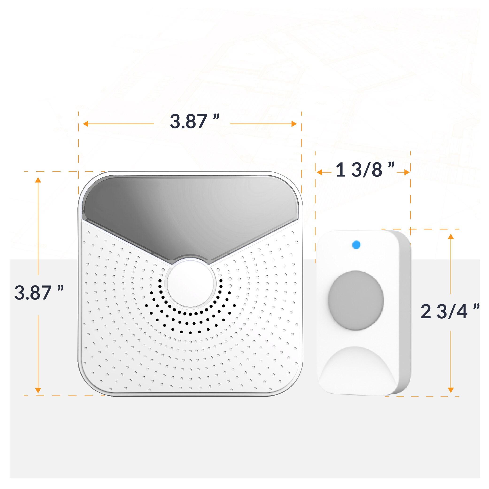 Newhouse Hardware Battery-Operated Wireless Chime with Flashing LED Light for Hearing Impaired