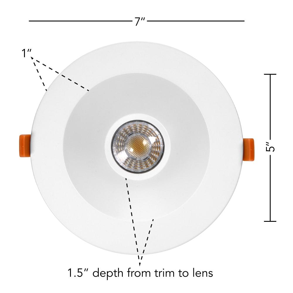 Maxxima 6 in. Ultra-Thin Recessed Anti-Glare LED Downlight, Canless IC Rated, 1300 Lumens, 5 Color Temperature Selectable 2700K/3000K/3500K/4000K/5000K, Dimmable, 90 CRI, 5 CCT Slim, J-Box Included