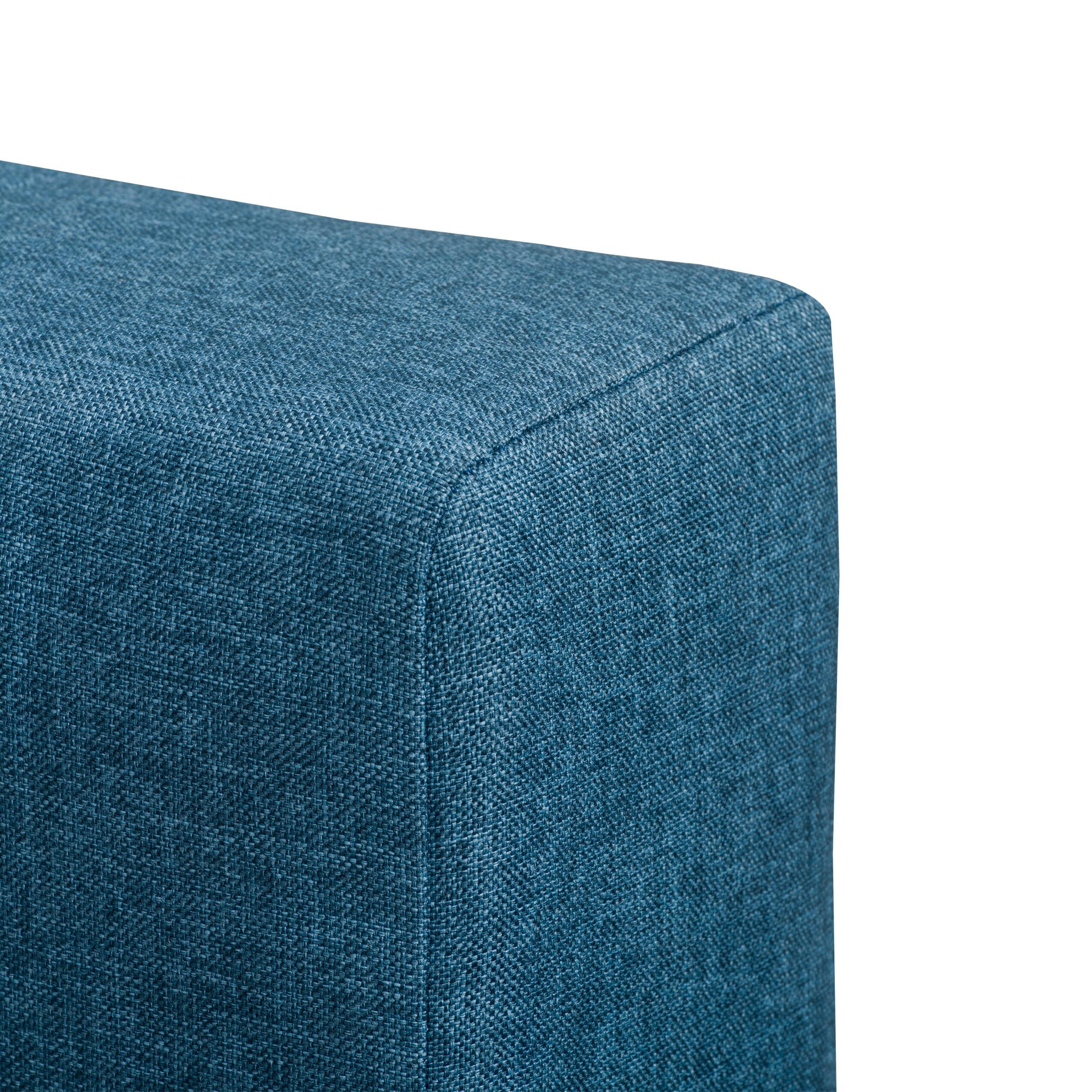 CorLiving Nova Ridge Blue Fabric Queen Size Platform Bed Frame with Headboard