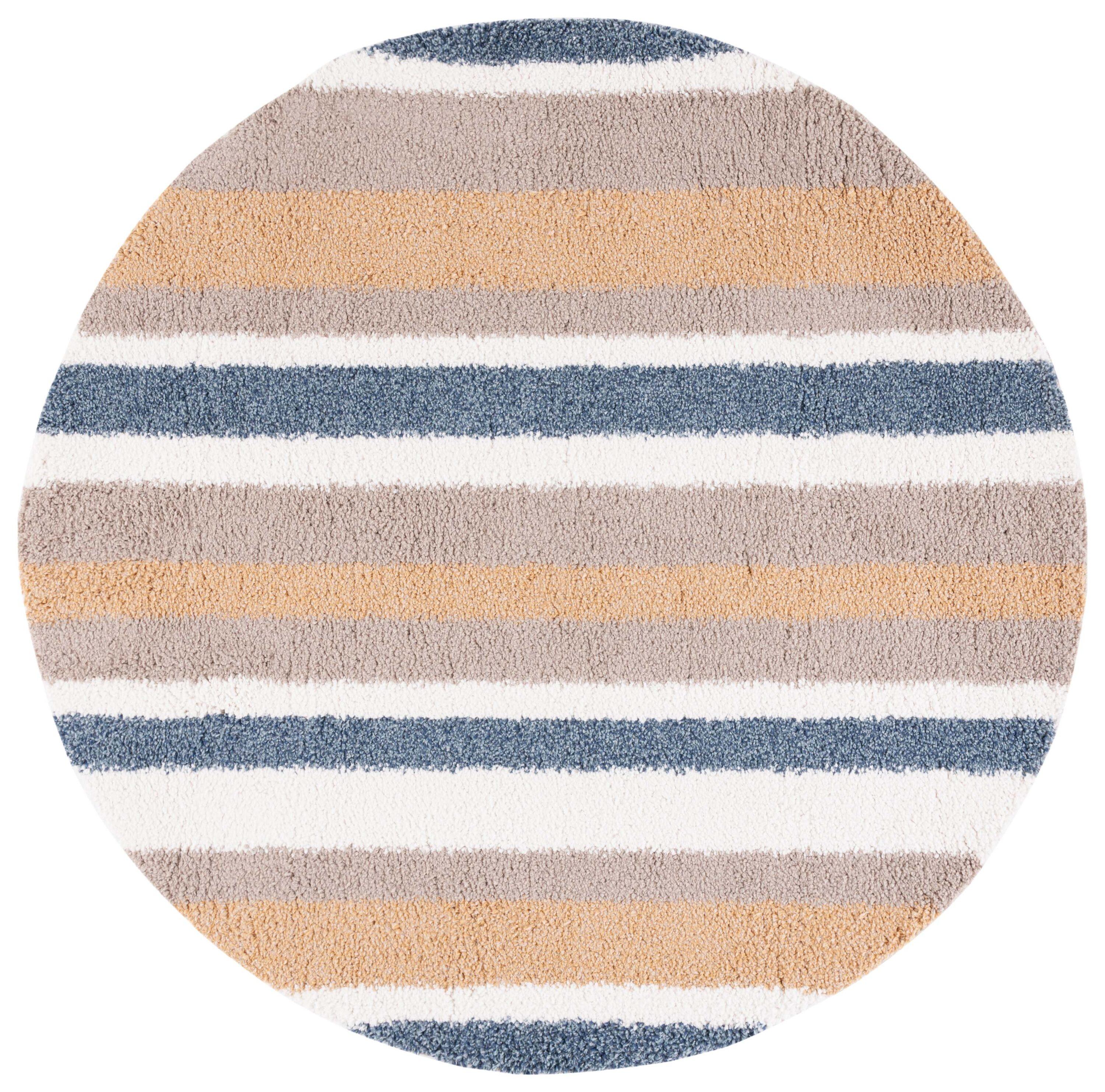 Calico Shag CLC104 Loomed Indoor Area Rug - Taupe/Ivory - 6'7"x6'7" Round - Safavieh