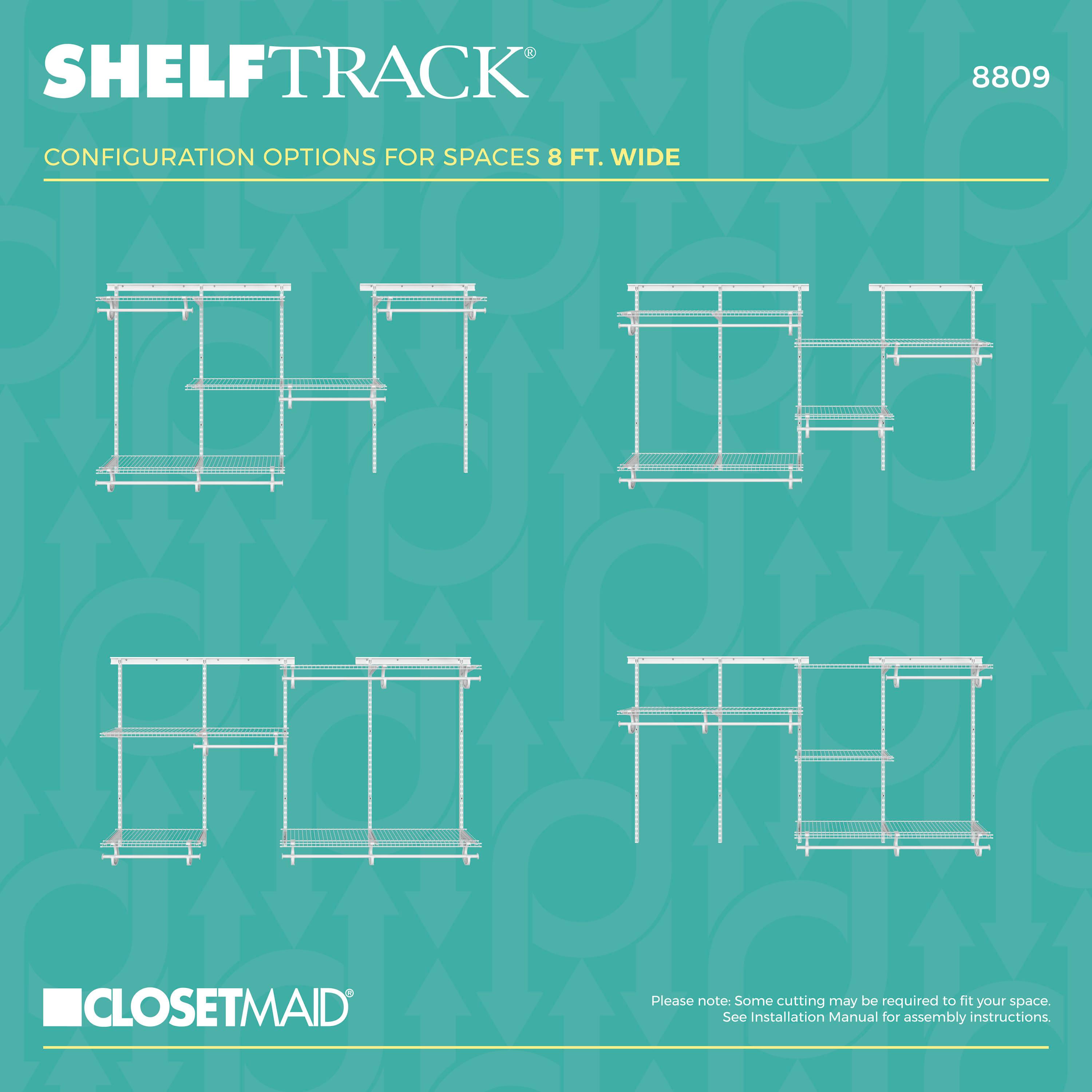 ShelfTrack 60" W - 96" W Closet System Starter Kit
