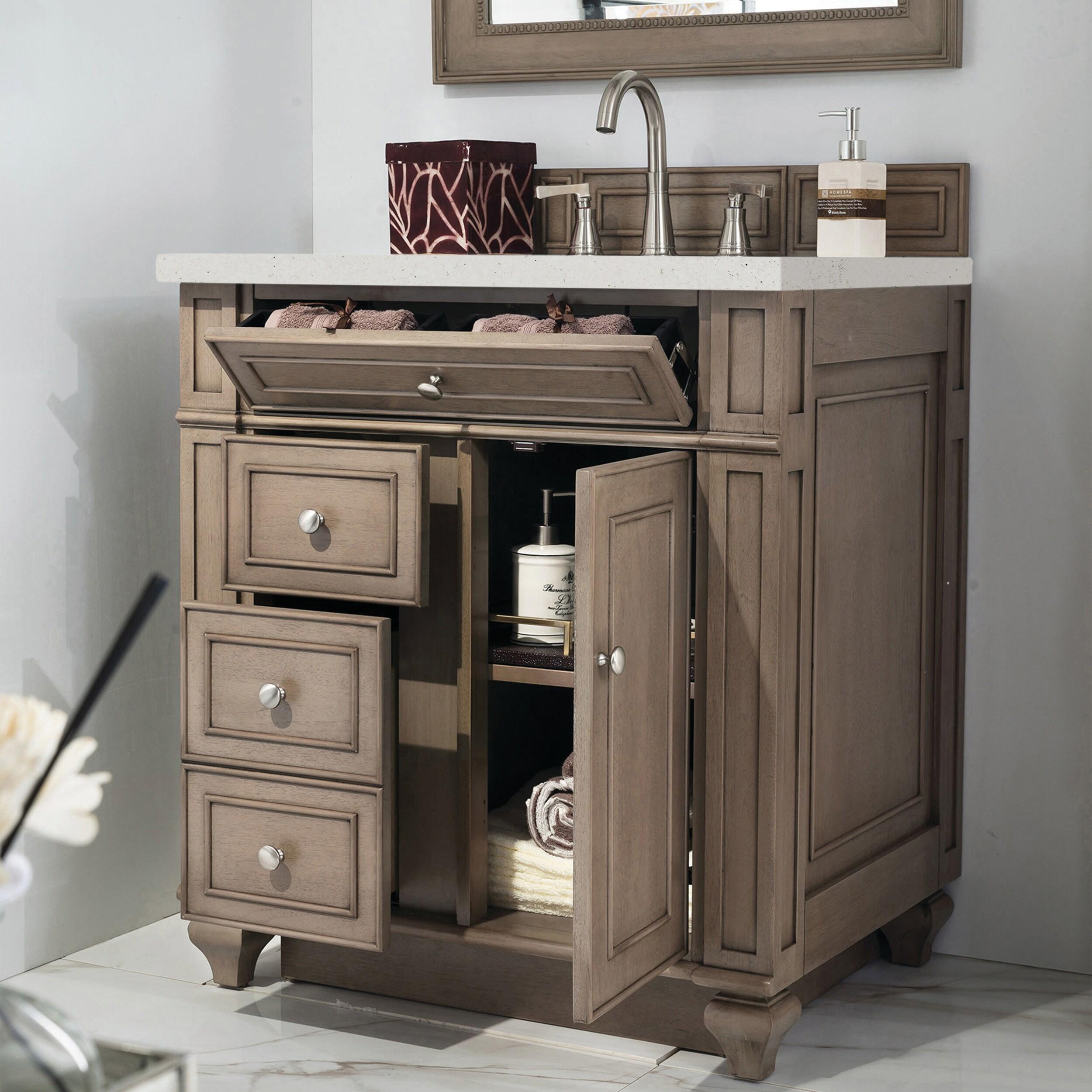 Bristol 30'' Dark Wood Single Vanity with Porcelain Sink