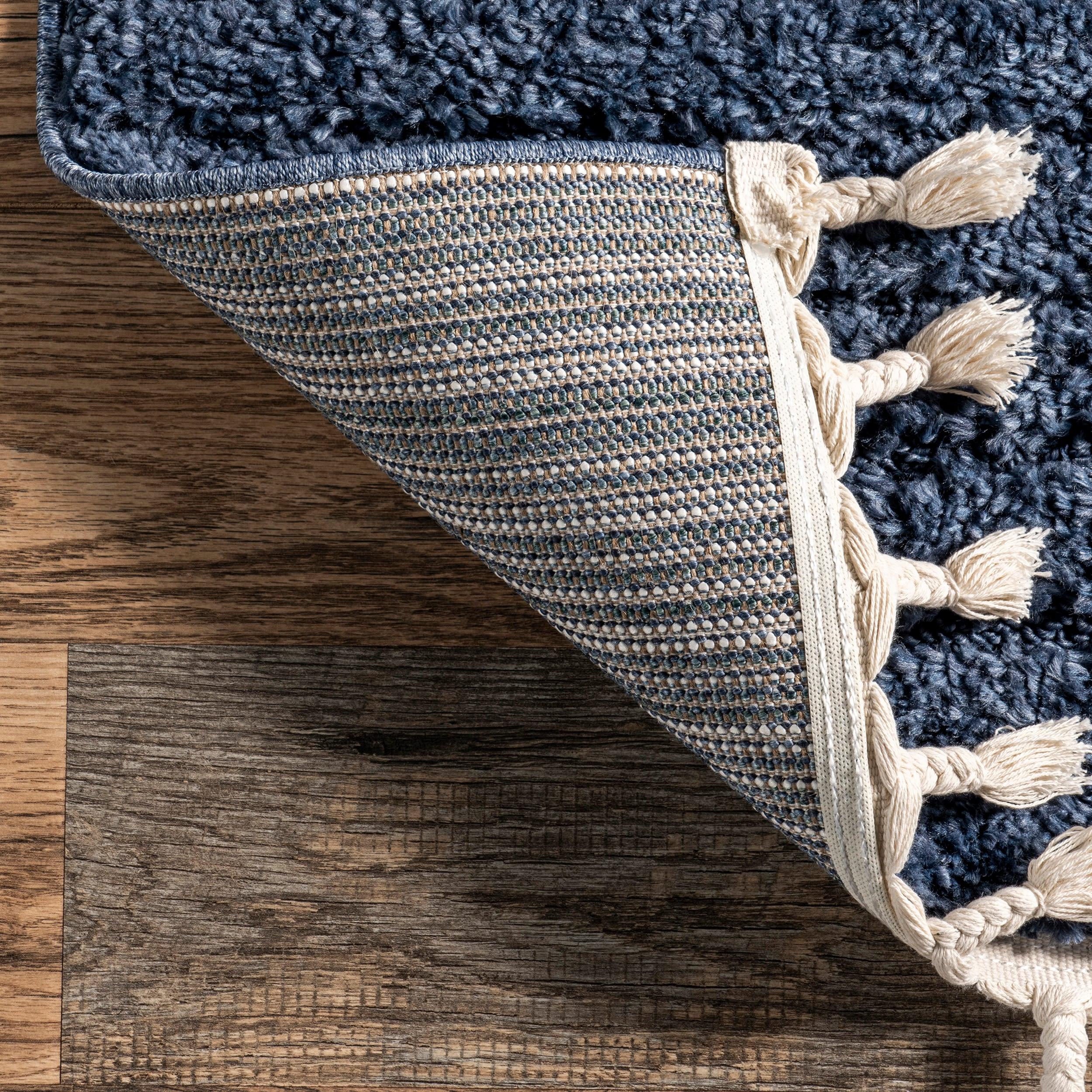 Nuloom Risette Solid 5x8 Shag Indoor Area Rug for Living Room Bedroom Dining Room Nursery, Blue
