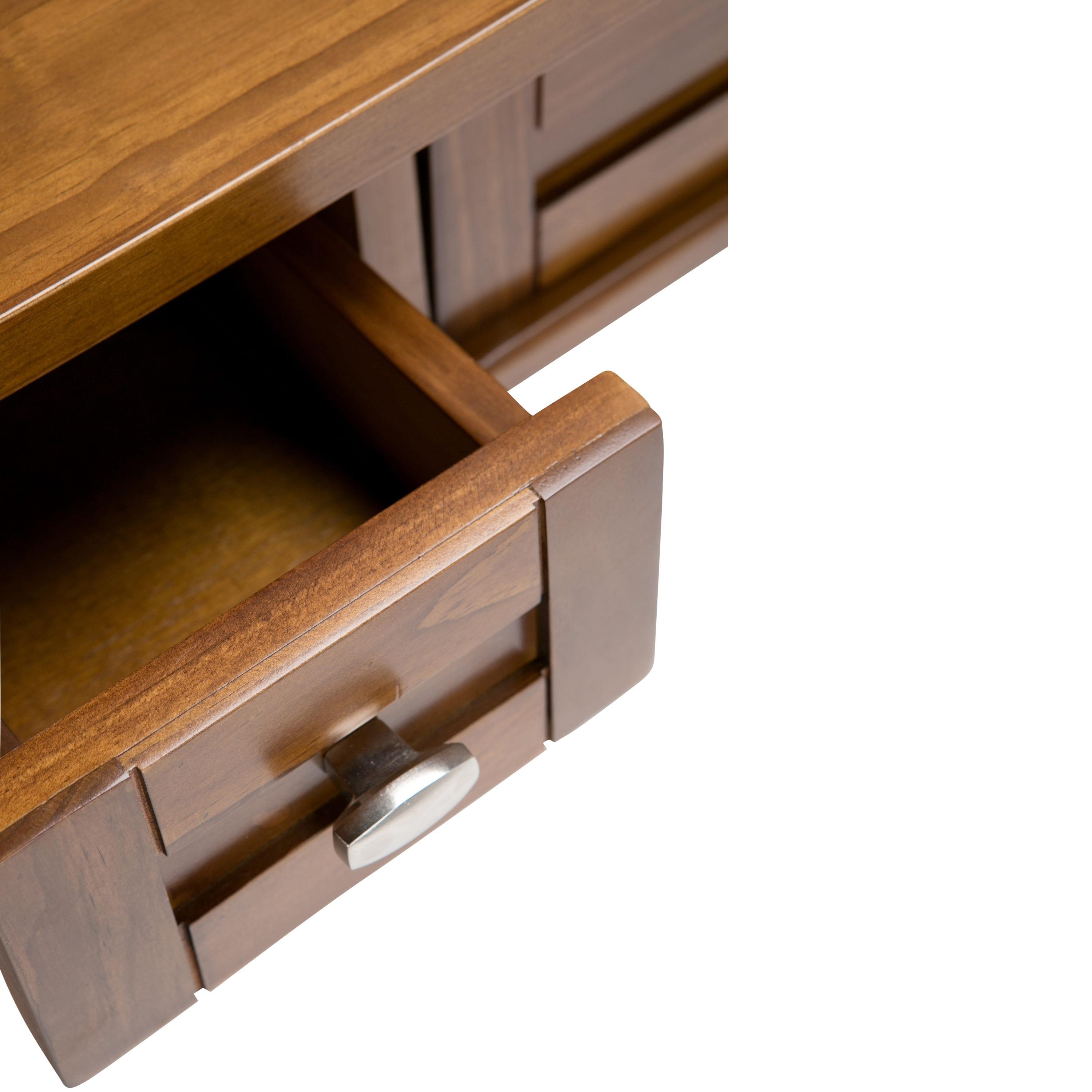Simpli Home Warm Shaker 48"W Solid Wood Desk, Transitional Style with Keyboard Tray