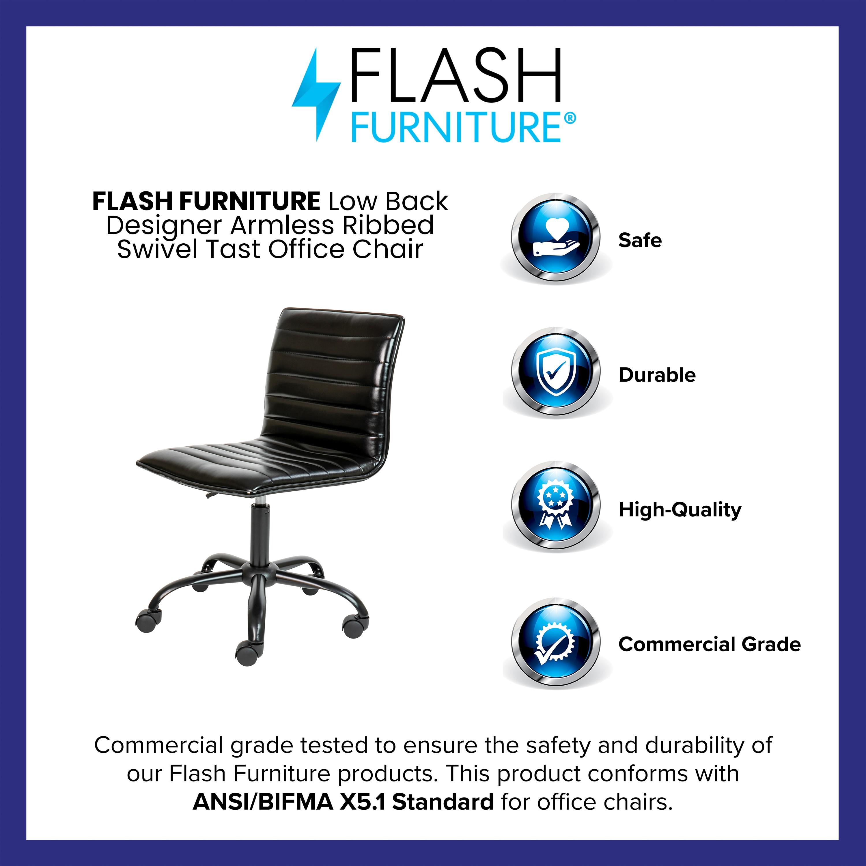 Flash Furniture Merchiston Low-Back Modern Ribbed Upholstered Vinyl Swivel Desk Chair by Flash Furniture
