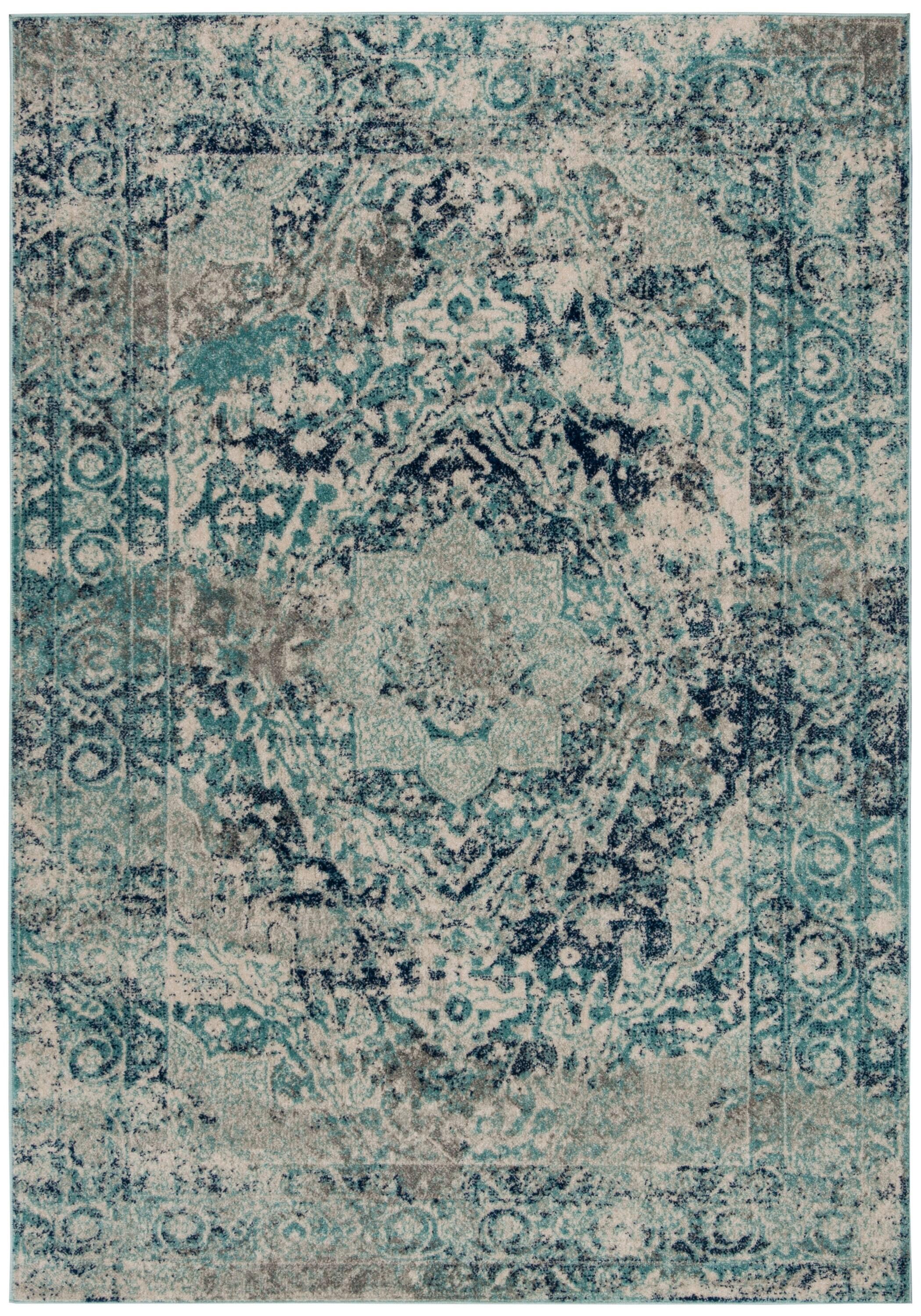 Madison MAD152 Power Loomed Indoor Area Rug - Ivory/Blue - 5'3"x7'6" - Safavieh