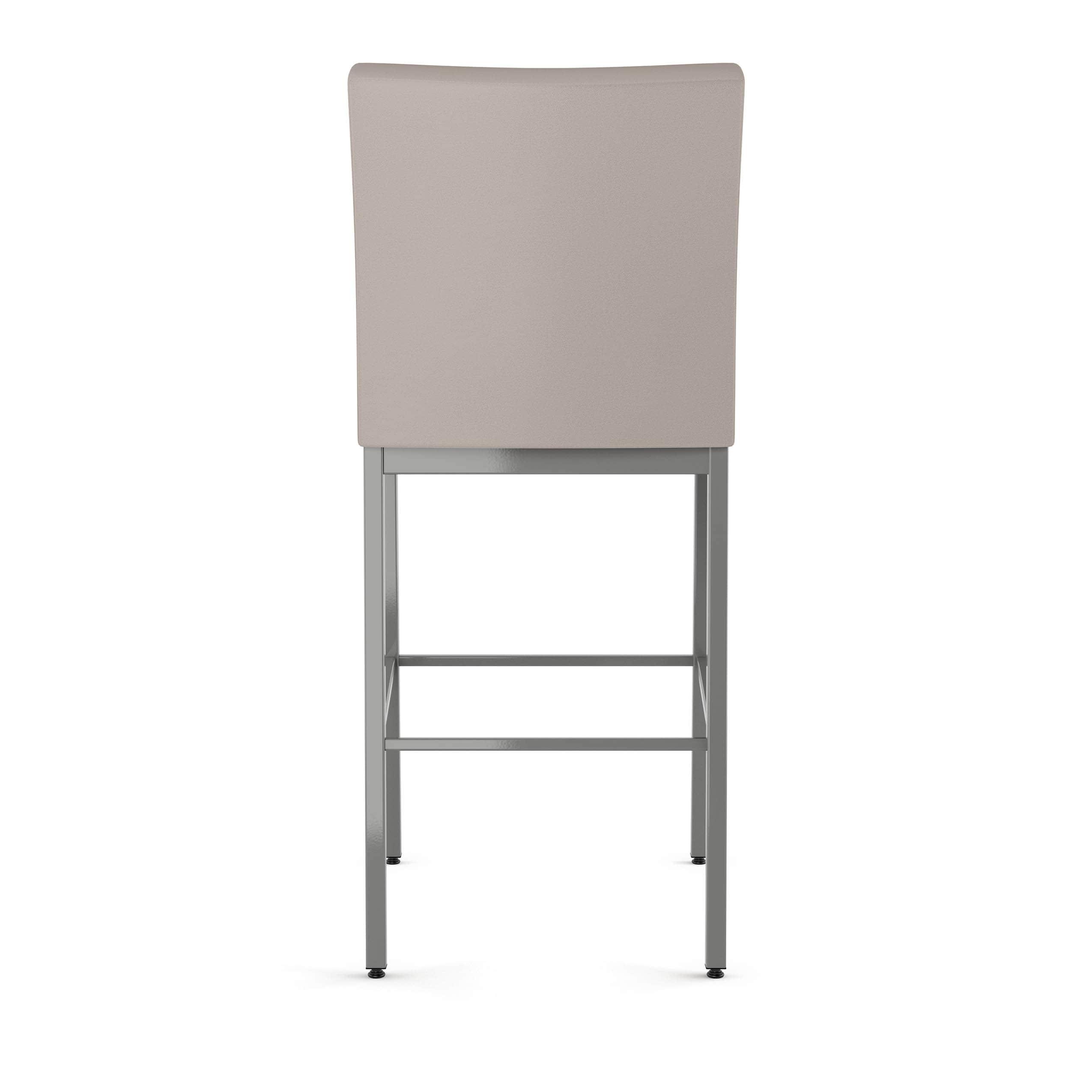 Amisco Perry Plus 26 In. Counter Stool - Cream Faux Leather / Metallic Grey Metal