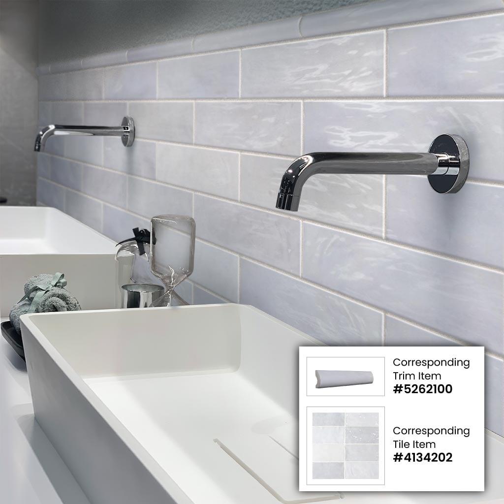 Apollo Tile  10 pack 1-in W x 8-in L Ceramic Glossy Pencil Bullnose Tile Trim (0.556 Sq ft/case)