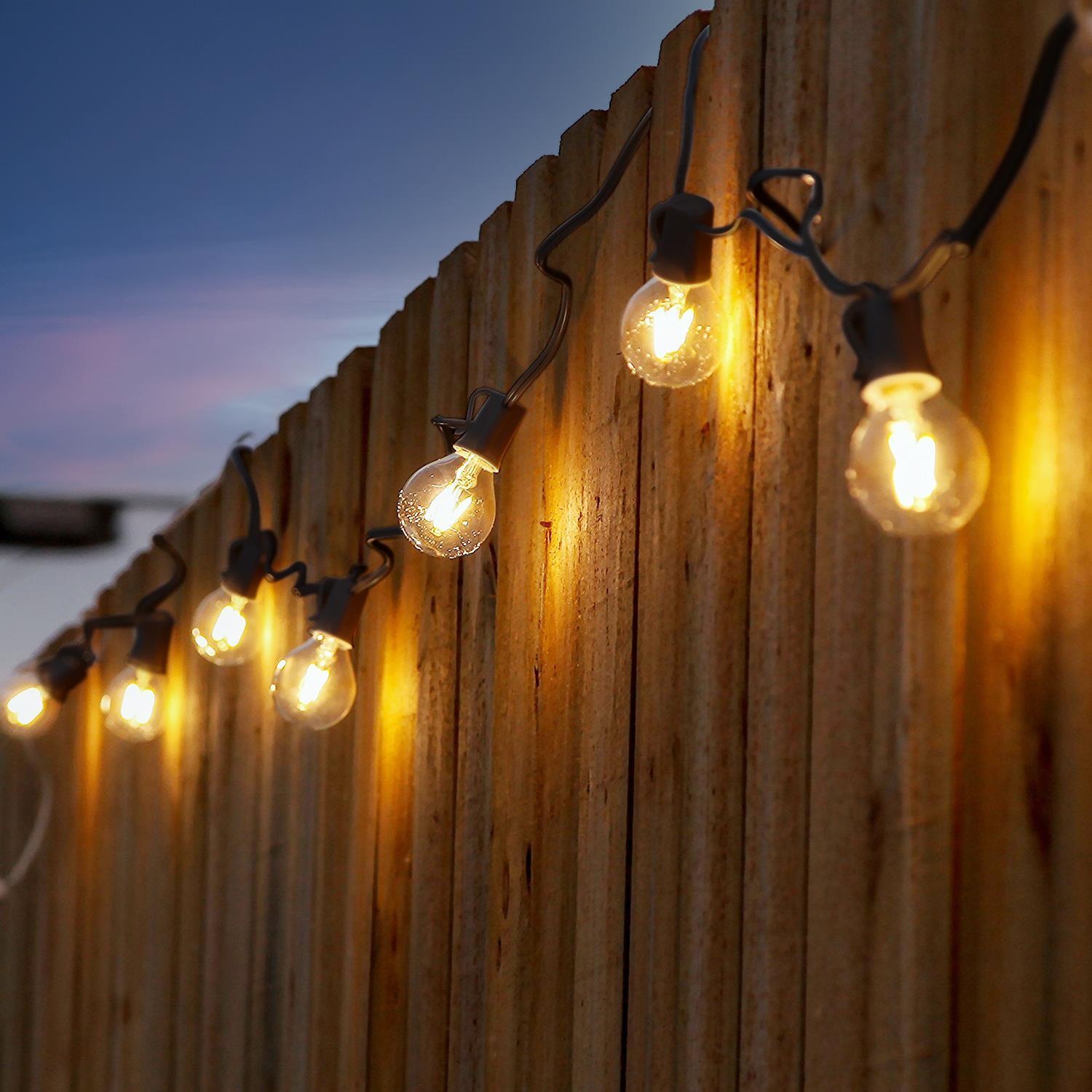 27 Ft Solar Powered Outdoor Globe String Lights with White LED Bulbs