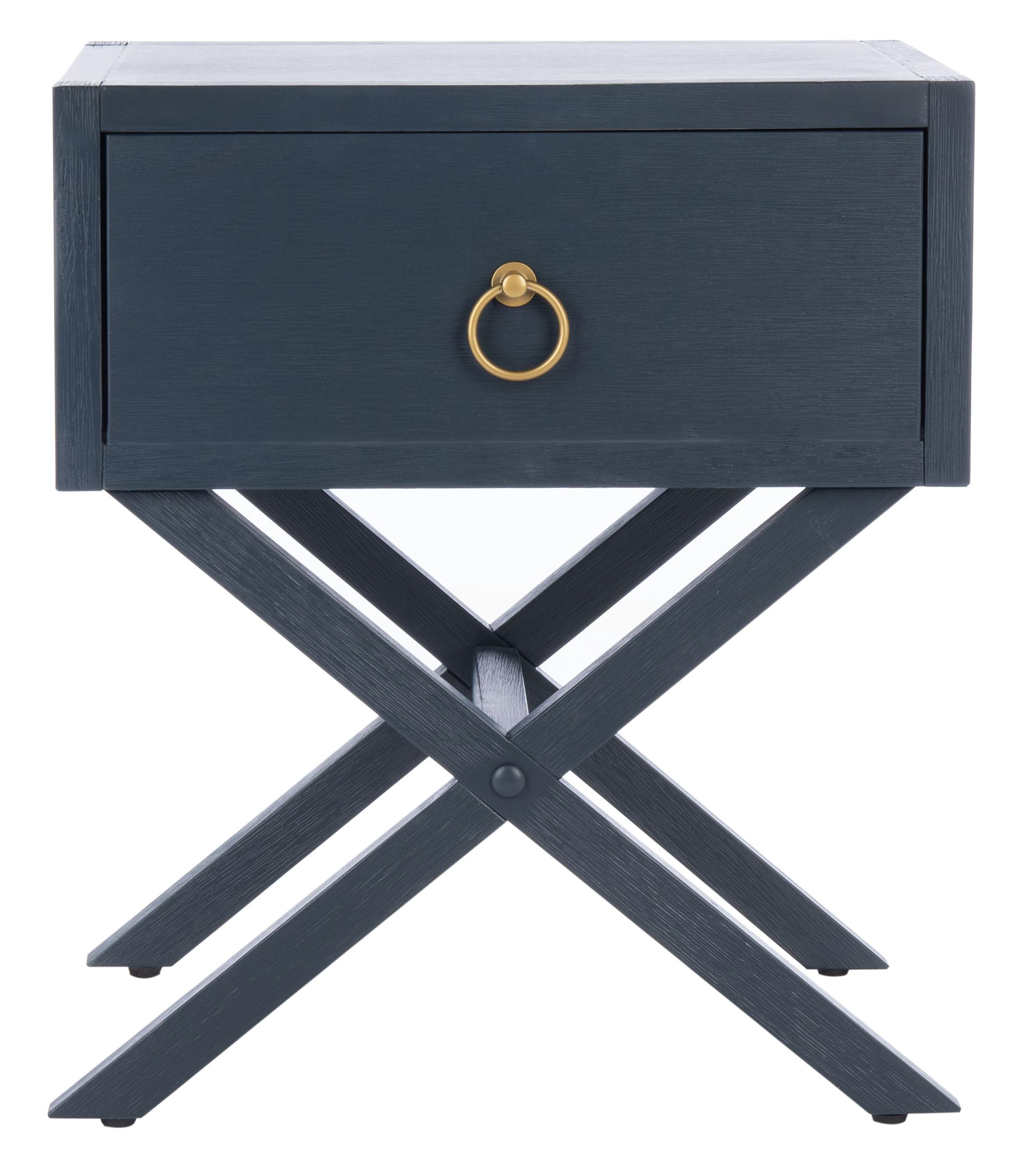 Odilia 1 Drawer Nightstand - Navy - Safavieh.