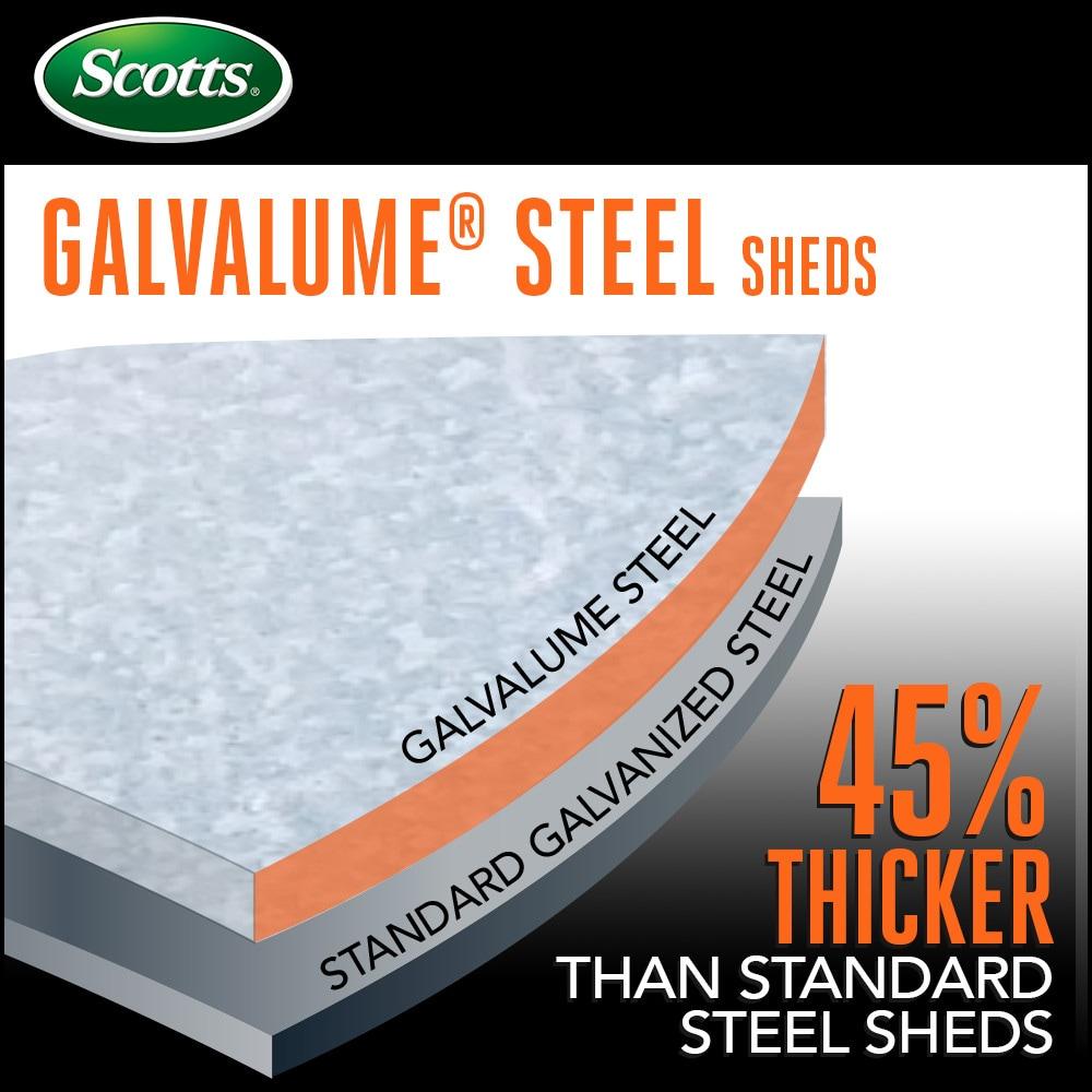 Arrow Scotts Lawn Care Storage Shed, 10x12, Green