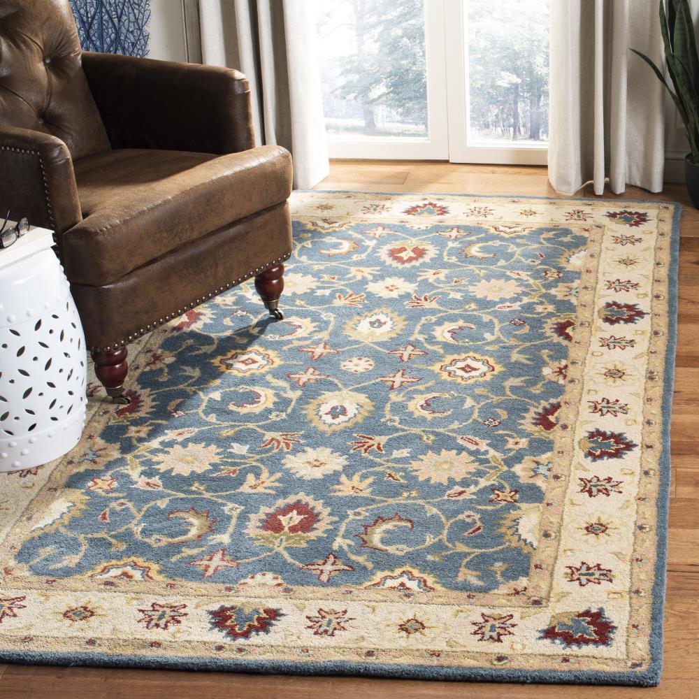 Antiquity AT15 Hand Tufted Indoor Area Rug - Blue/Beige - 8'3"x11' - Safavieh