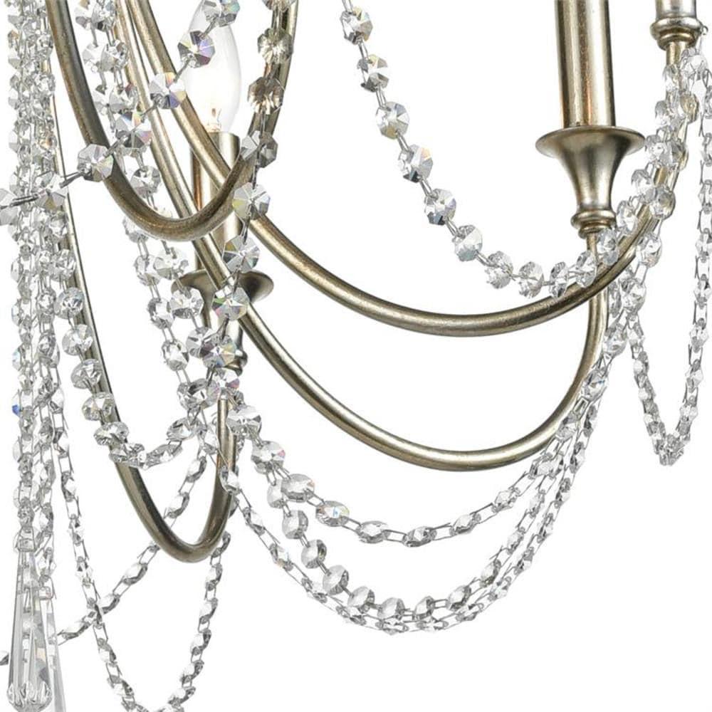 Crystorama Lighting ARC-1908-SA-CL-MWP Arcadia - 8 Light Chandelier   Antique Silver Finish with Clear Hand Cut Crystal