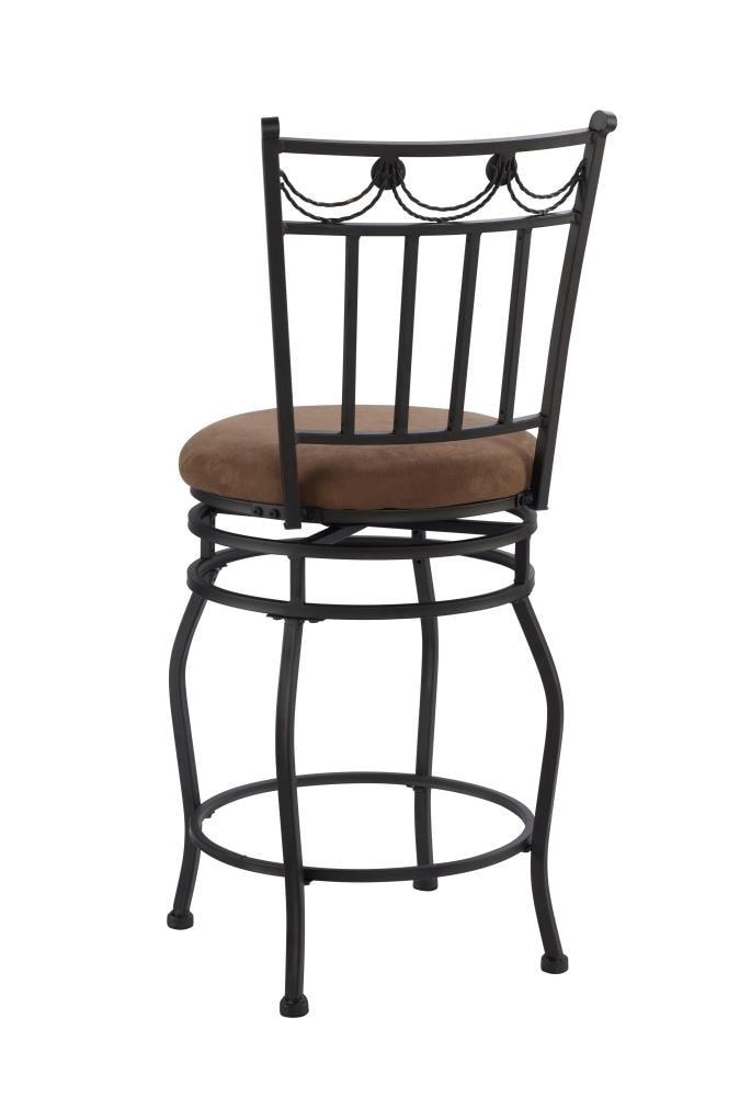 Linon Swag Counter Stool, Brown, 24 inch Seat Height