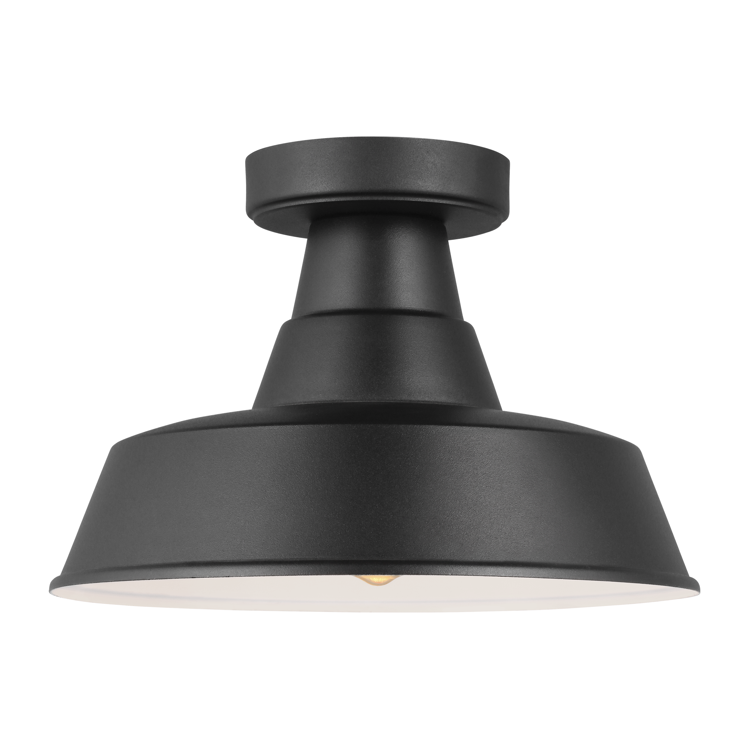 Fisher Outdoor Flush Mount - Black / 12"Dia