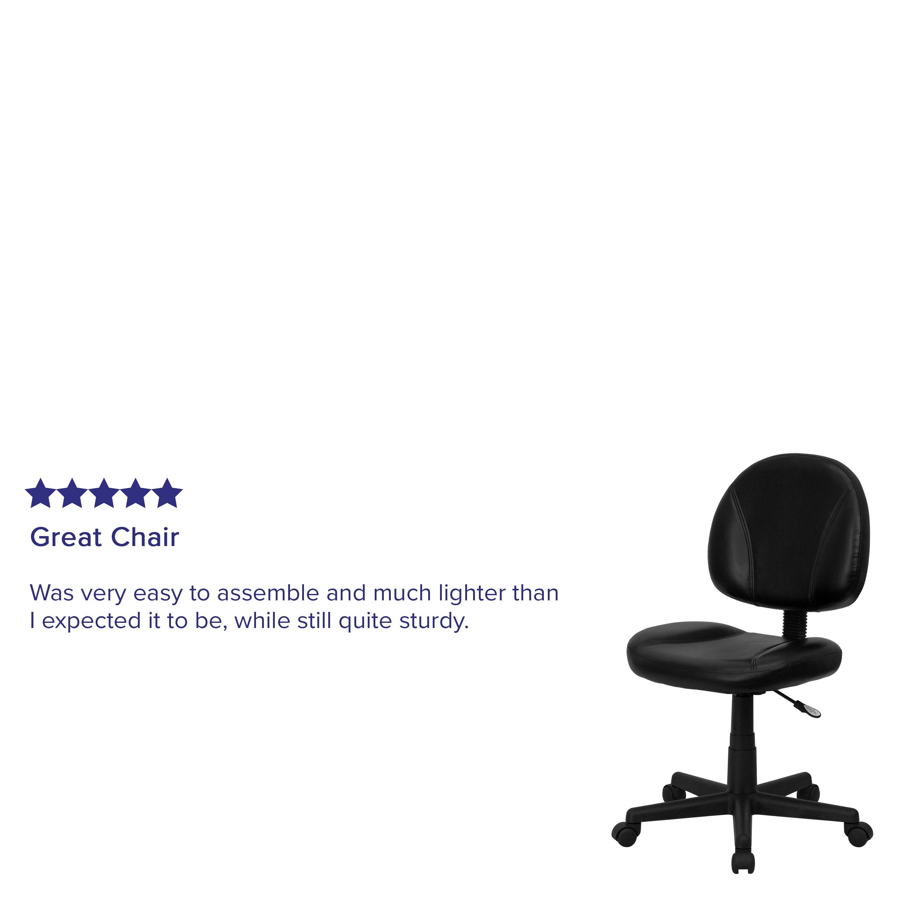 Flash Furniture Mid-Back LeatherSoft Swivel Ergonomic Task Office Chair with Back Depth Adjustment
