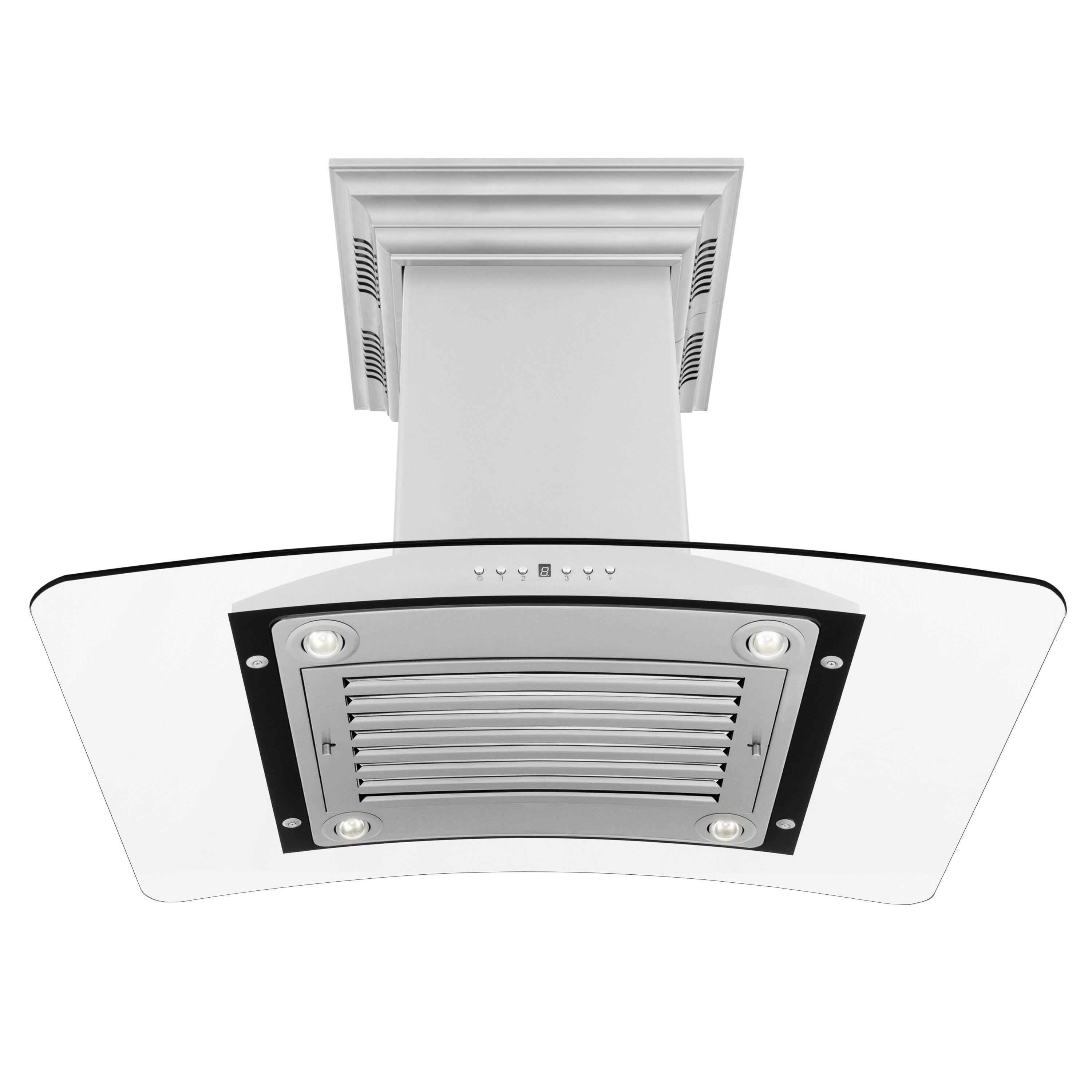 36" 400 CFM Ducted Island Range Hood in Stainless Steel