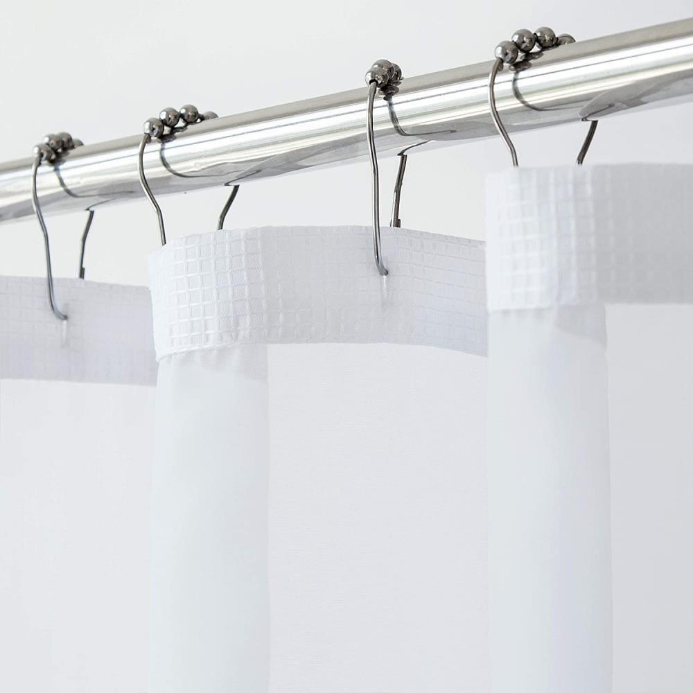 Dainty Home Complete Shower Curtain With Detachable Liner - White