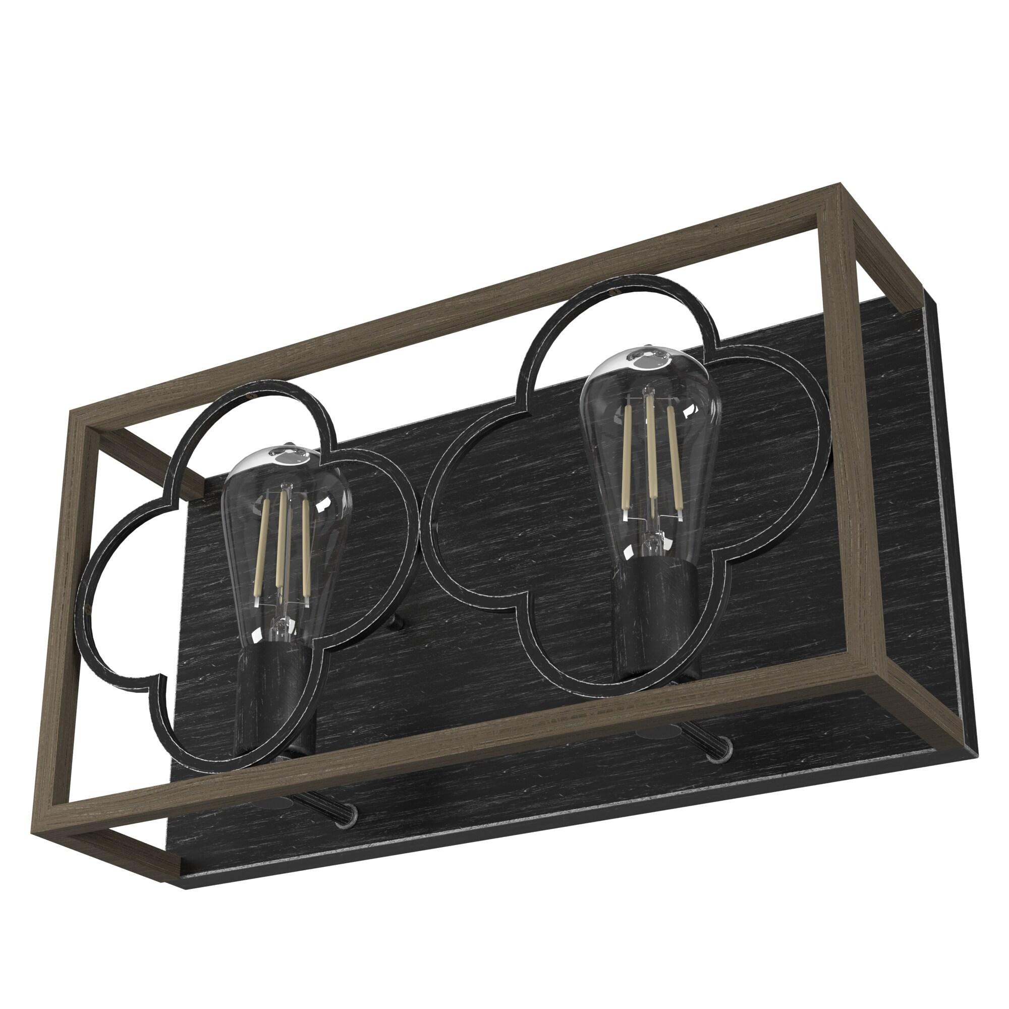 Hunter Fan Gablecrest 2 Light Flush Mount Bathroom Vanity Light Fixture
