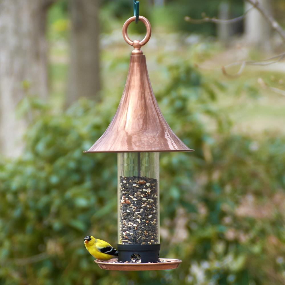 Castle-Inspired Polished Copper and Plexiglass Bird Feeder