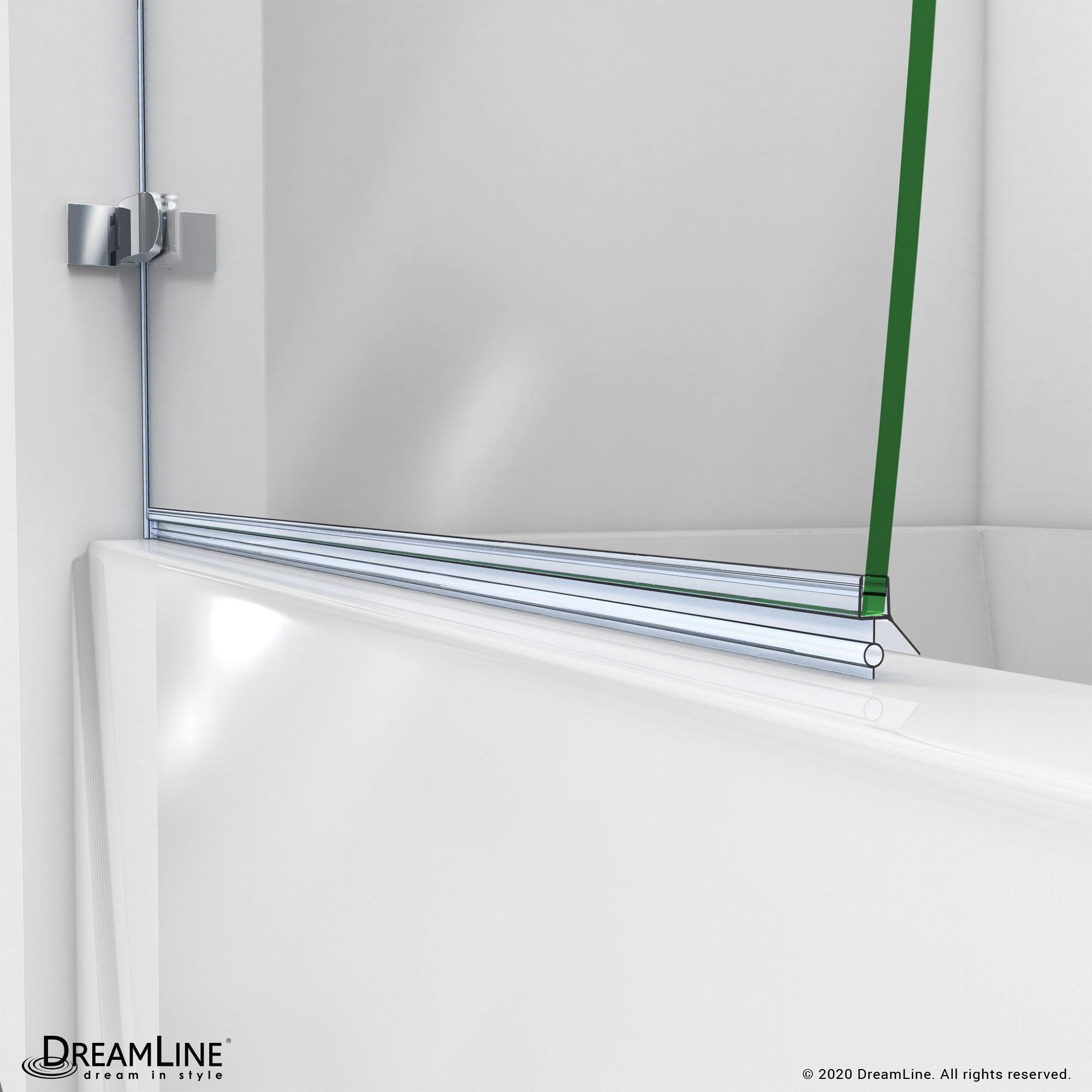 Aqua Uno 56" W x 58" H Hinged Semi-Frameless Tub Door
